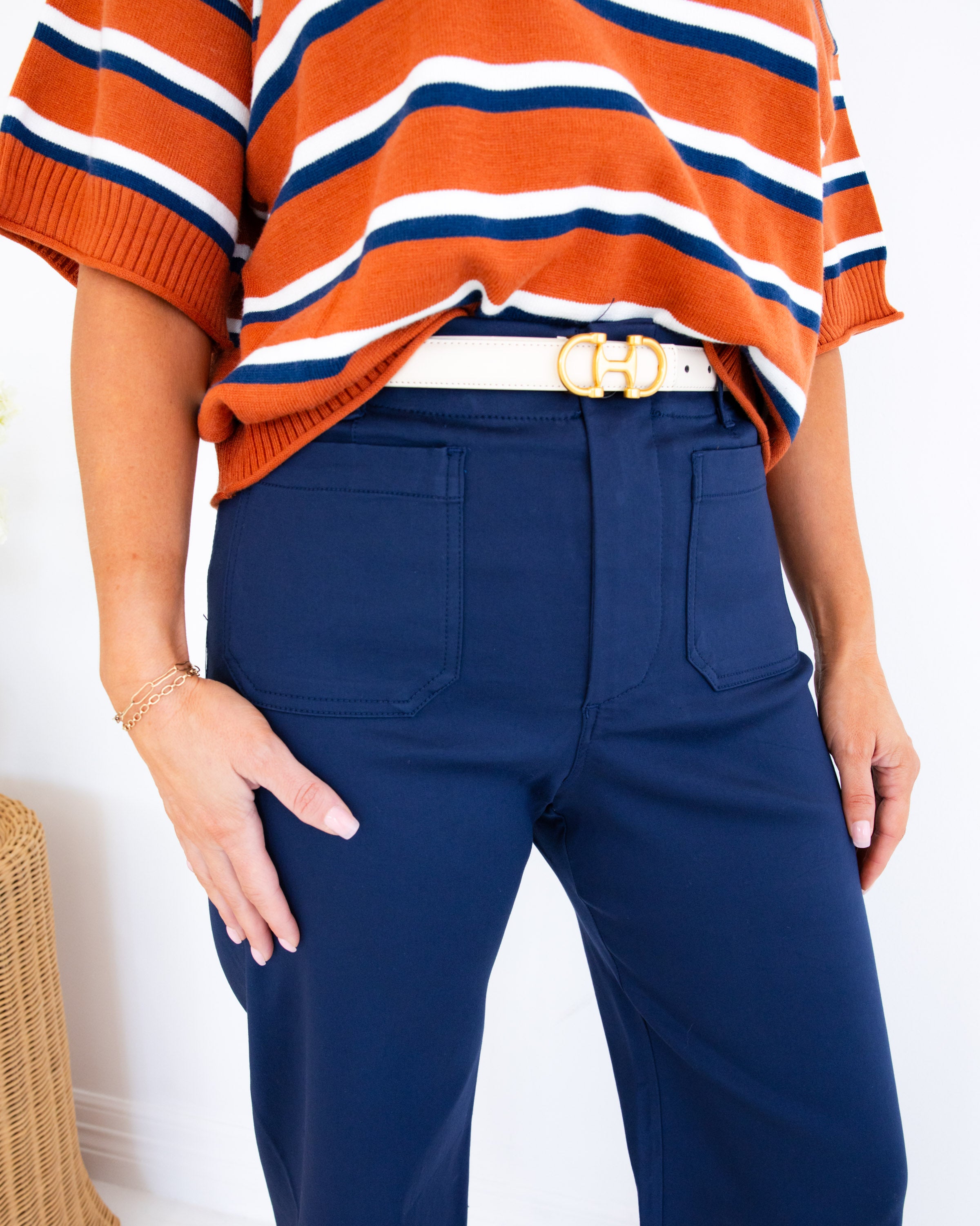 Scallop Hem Wide Leg Pants
