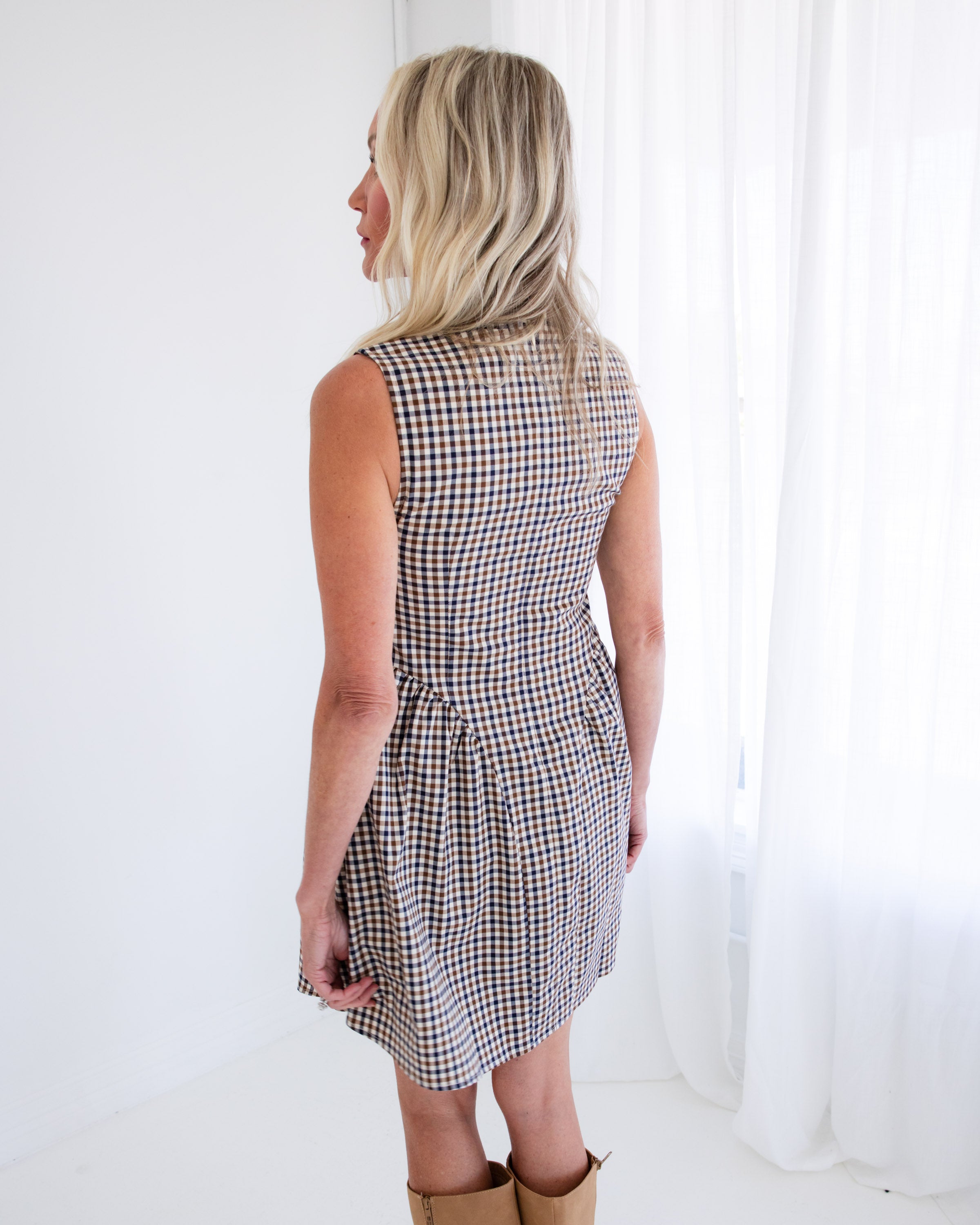 Sleeveless Gingham Mini