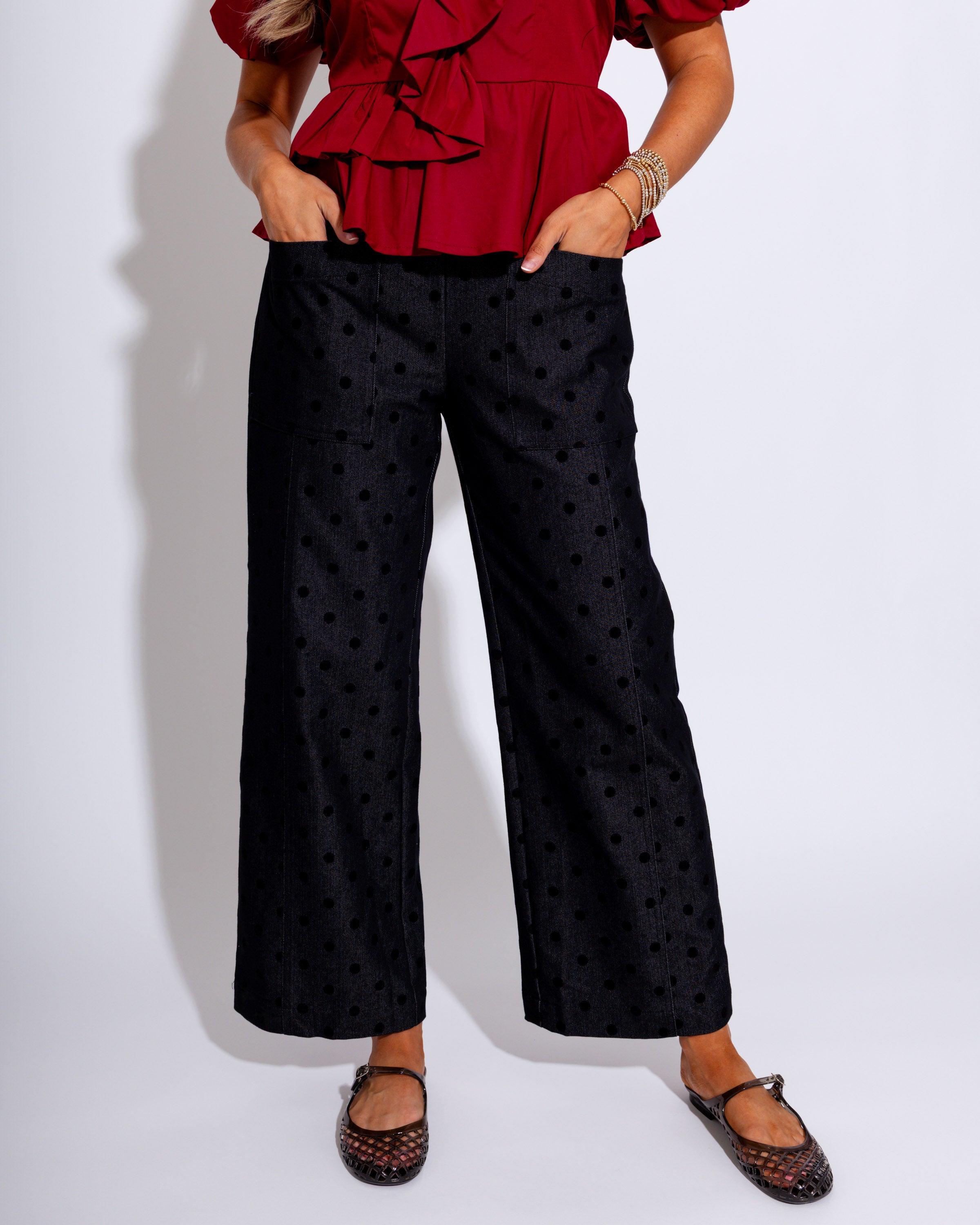 Classic Dot Wide-Leg Pants