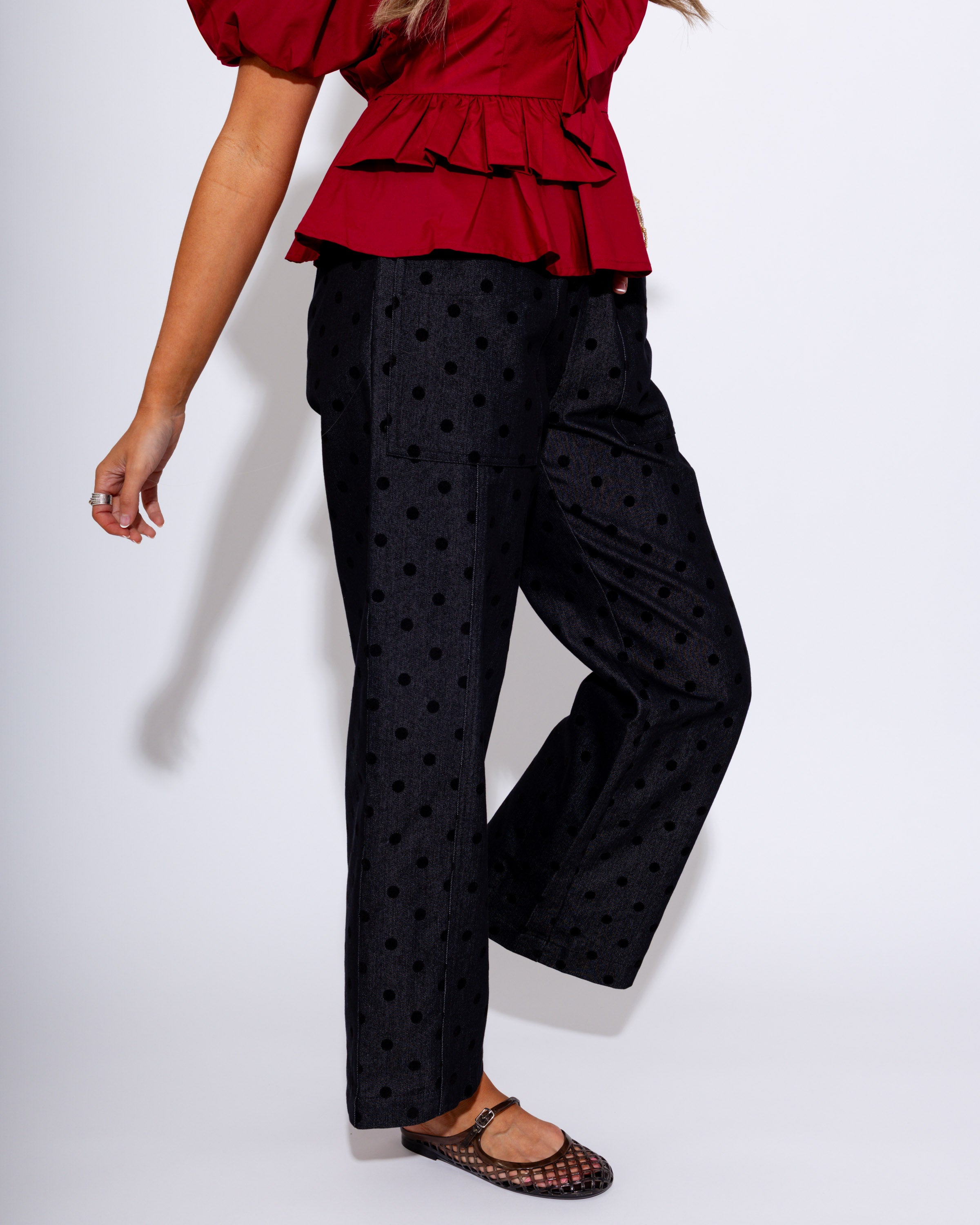 Classic Dot Wide-Leg Pants