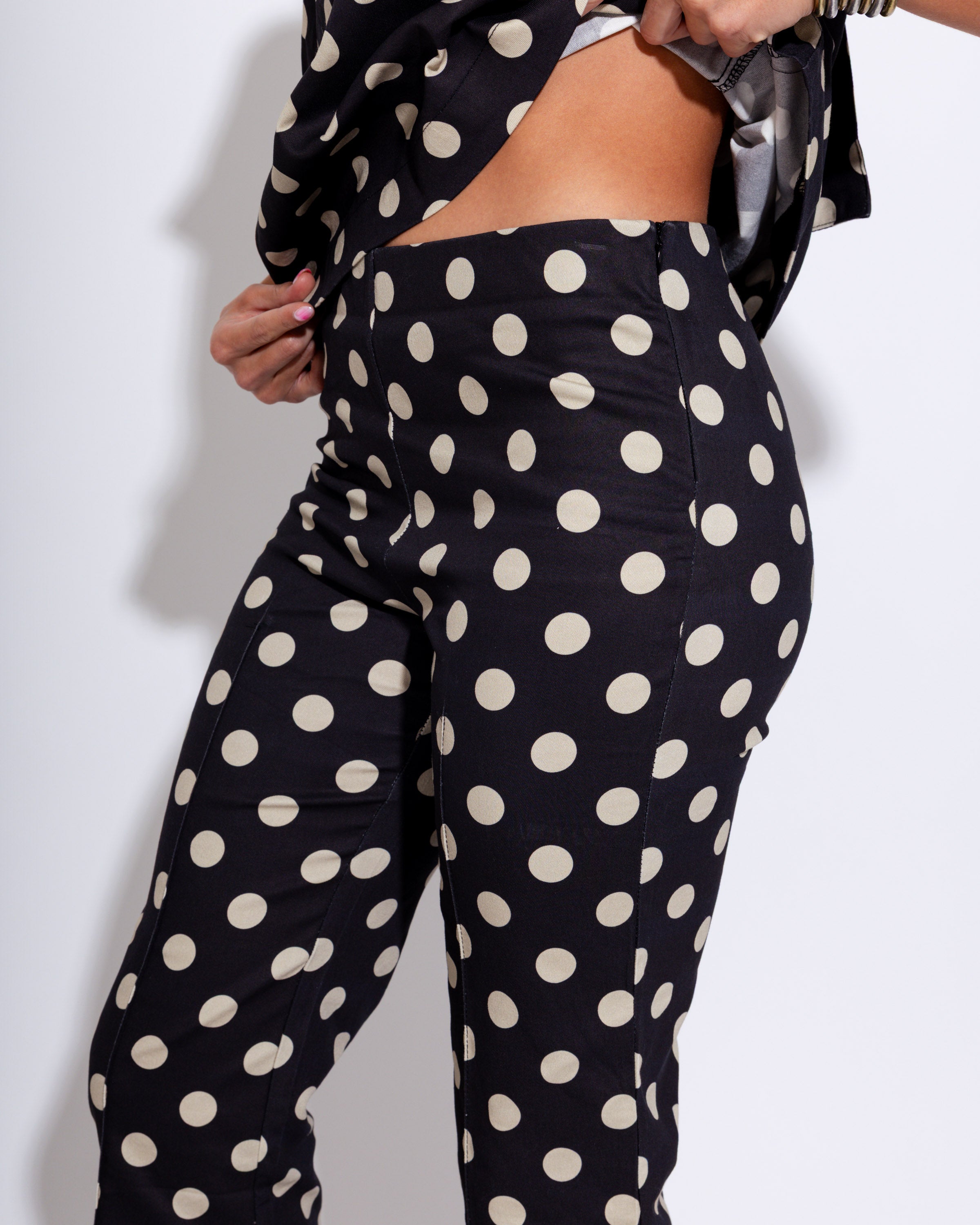 Polka Dot Ruffle Top & Flare Pants Set