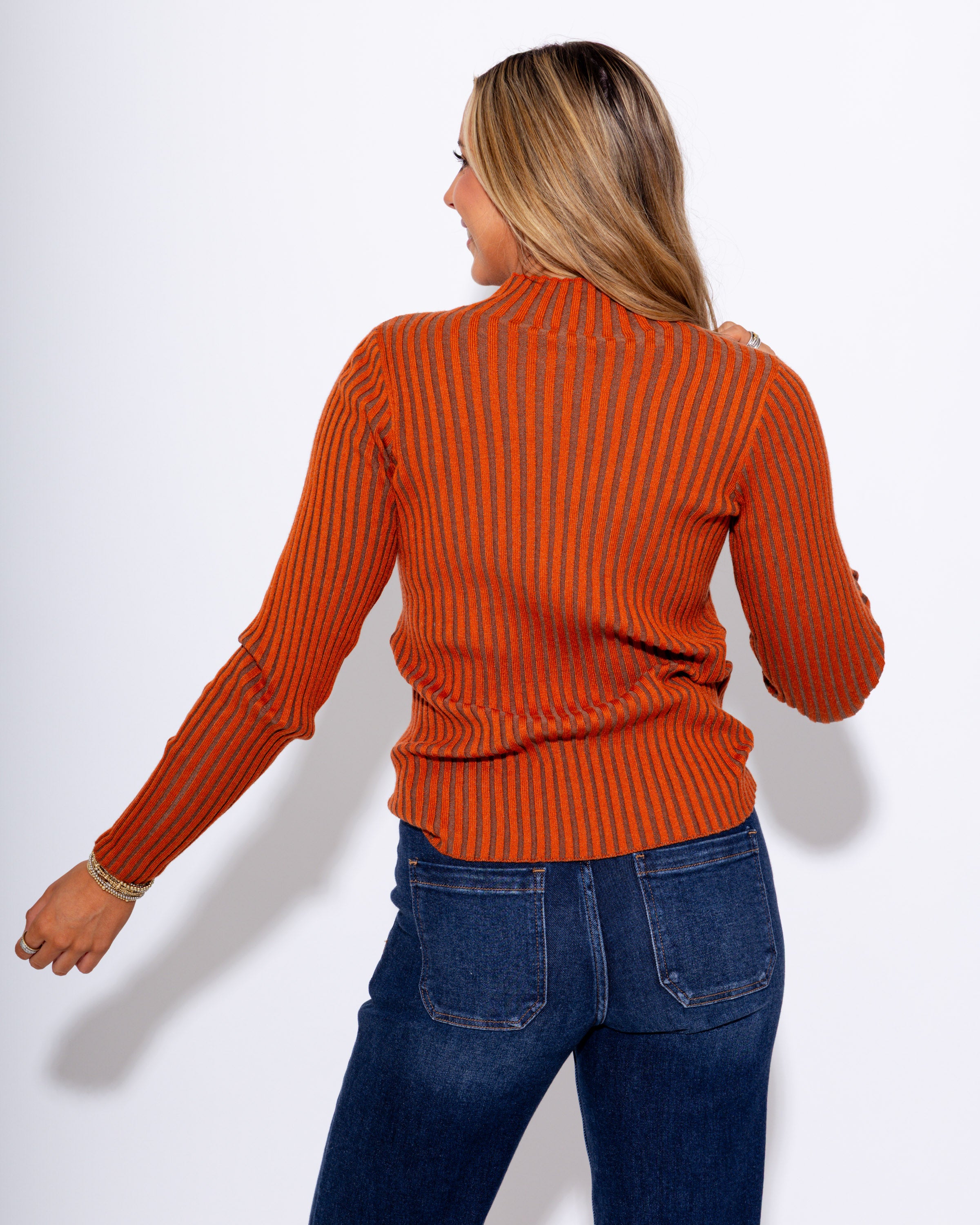 Fitted Mock Neck Sweater