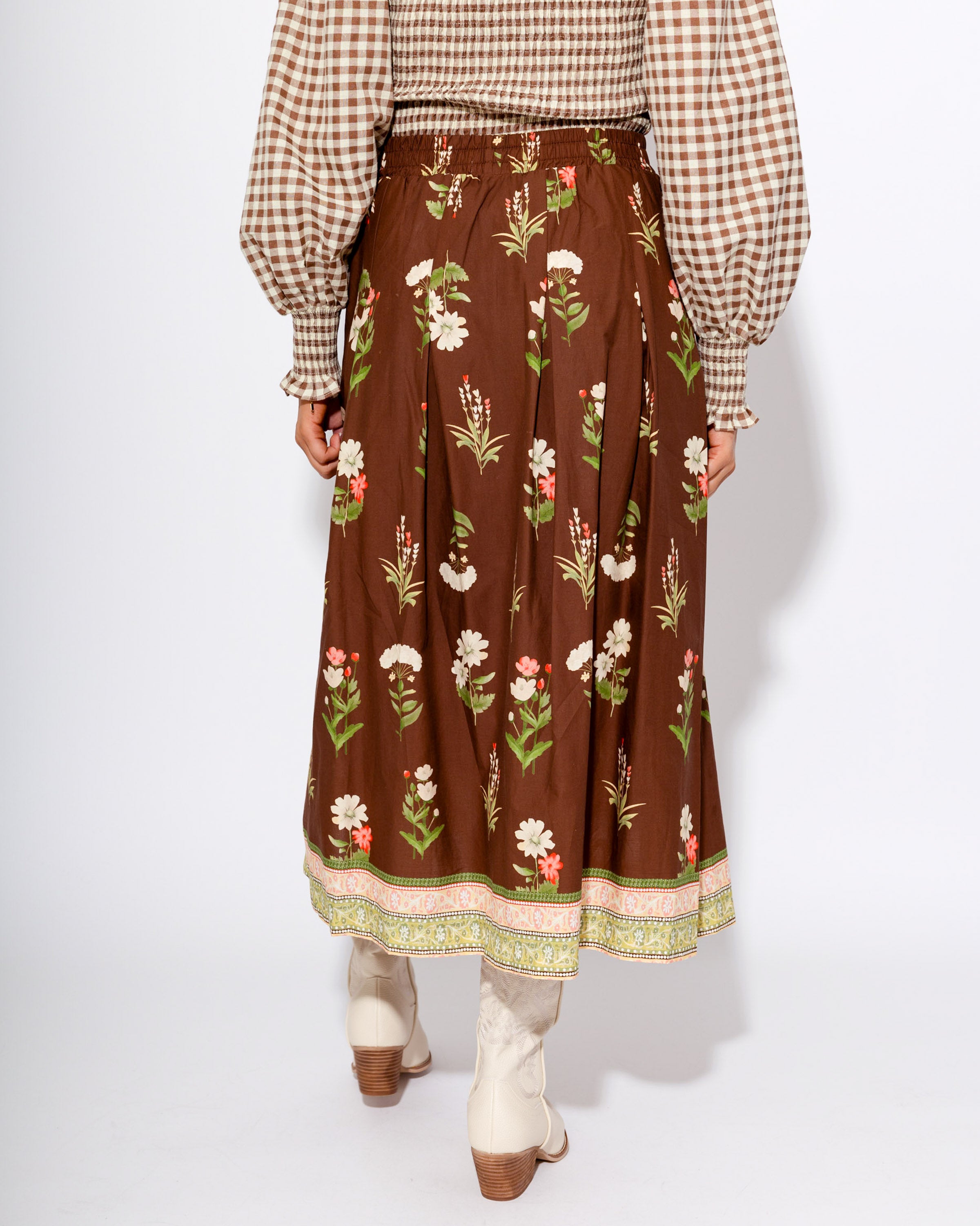 The Classic Floral Pleated Skirt