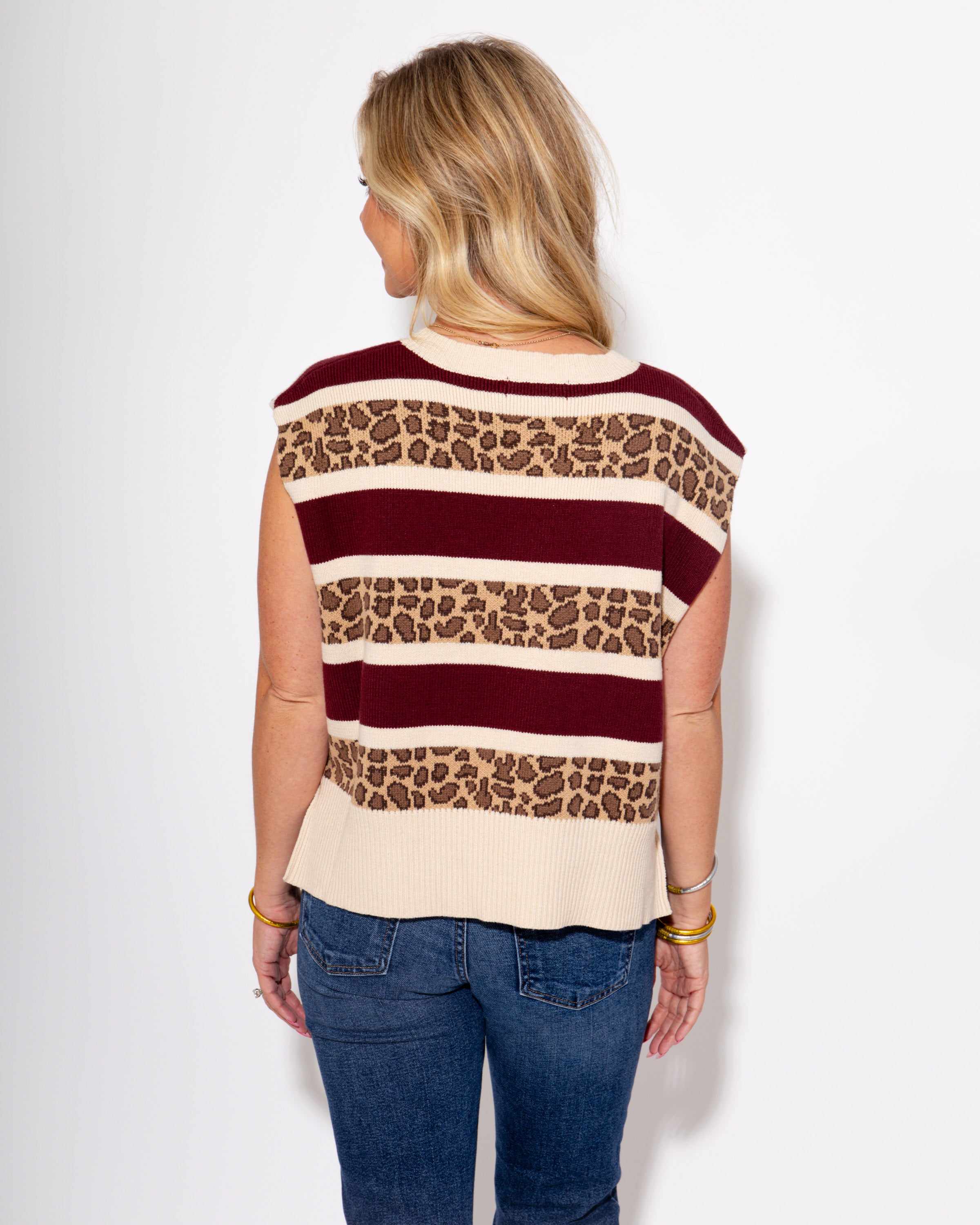 Wild Stripes Pullover in Plum