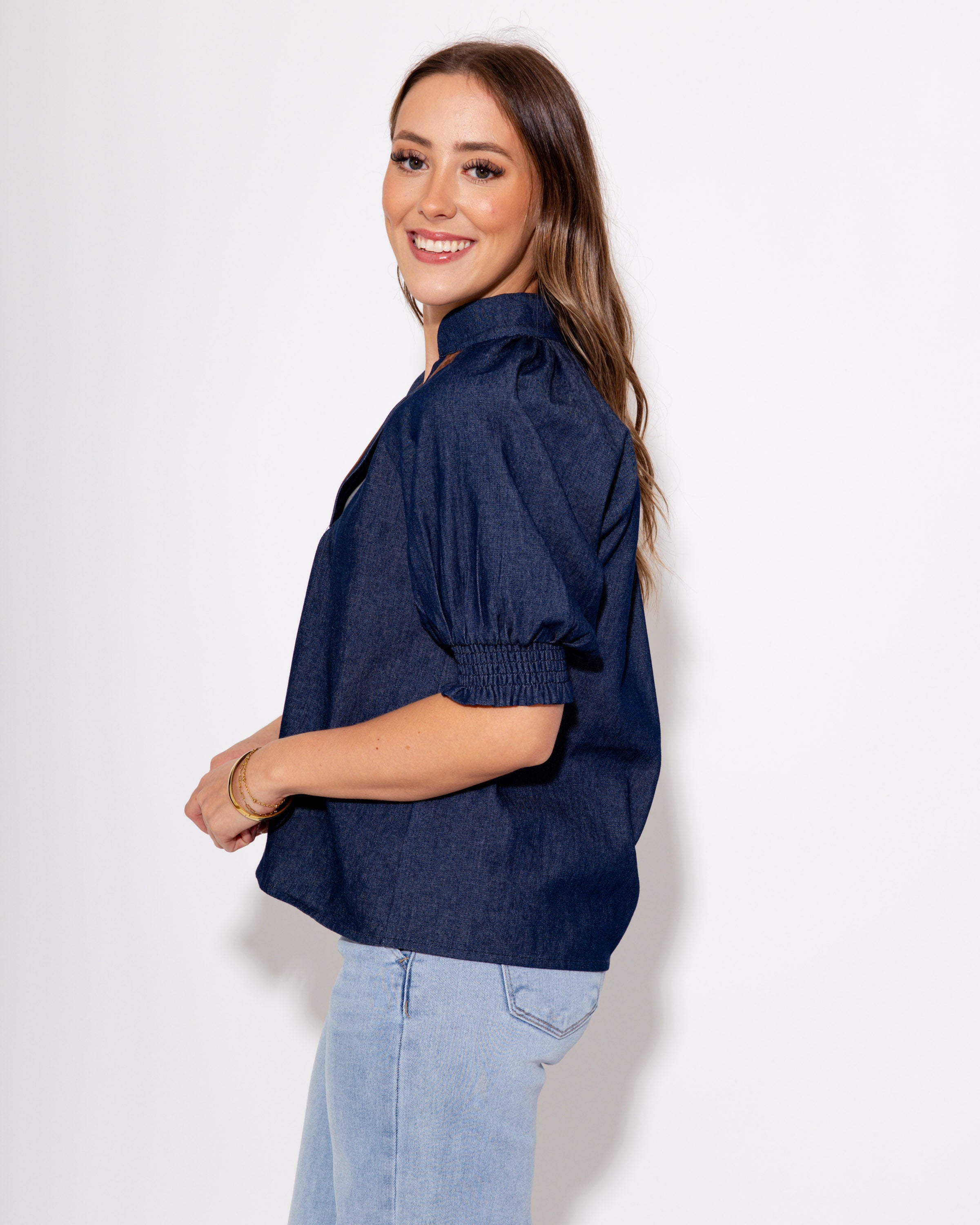 Suede Detail Top