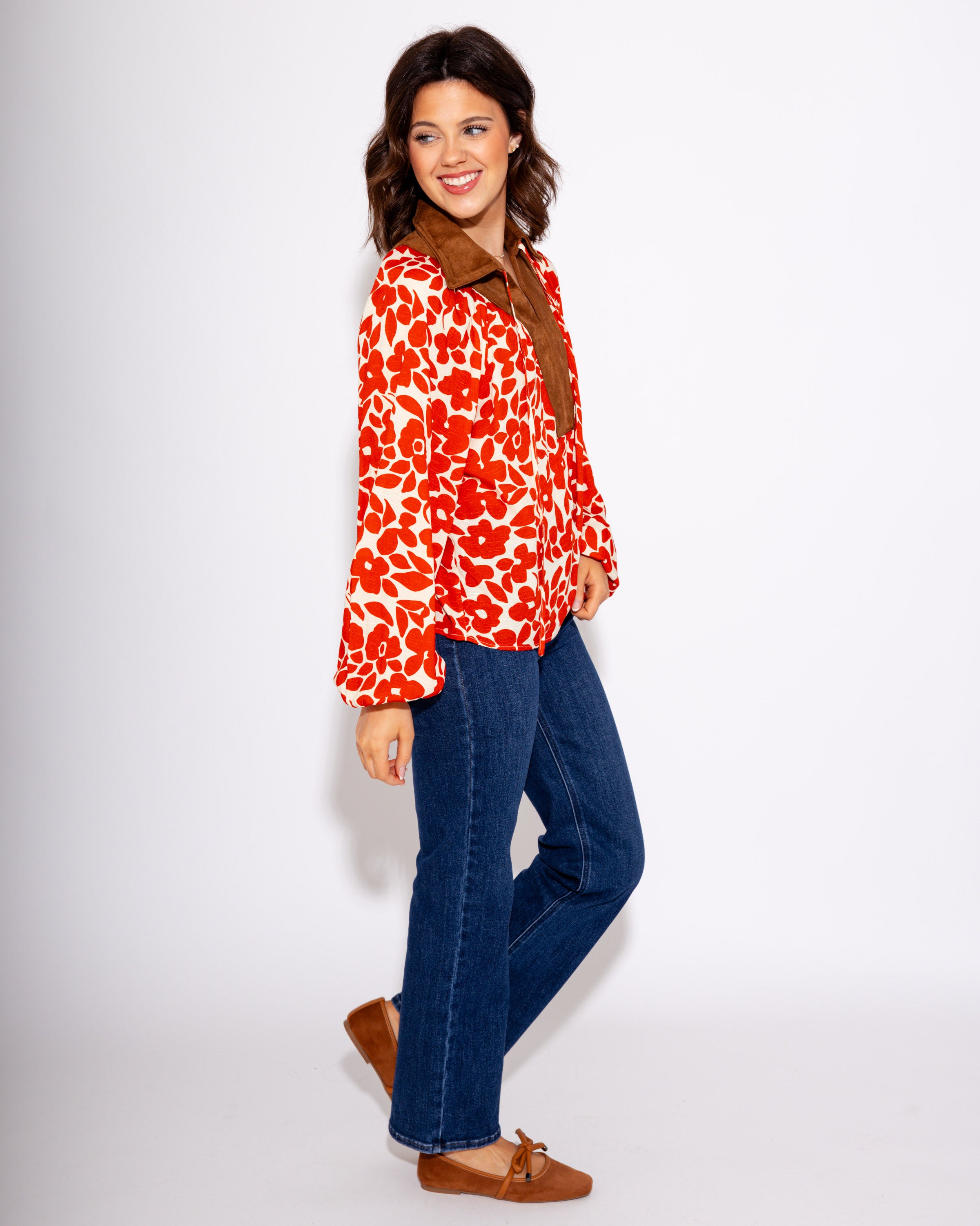 Elegant Bloom Long Sleeve Top
