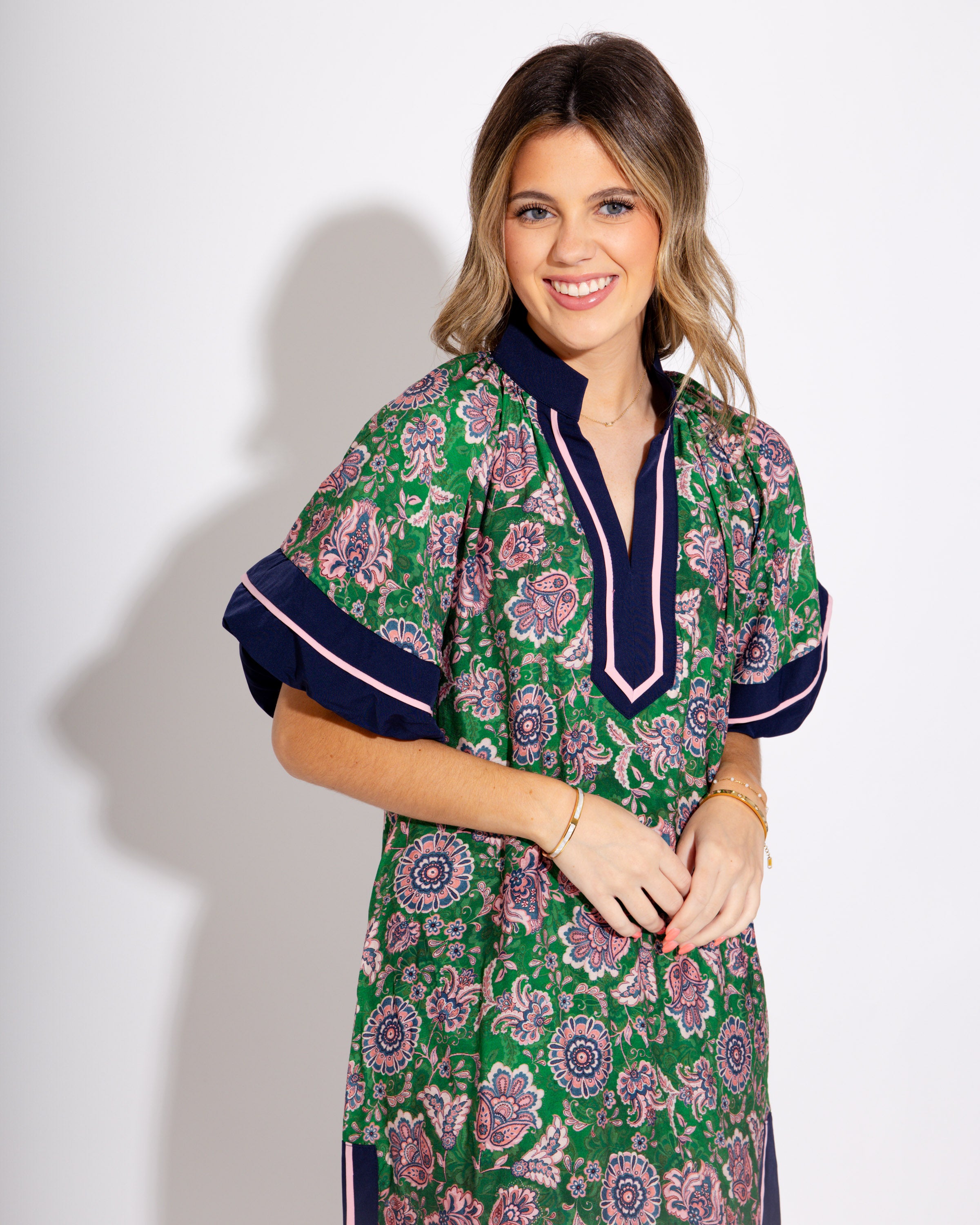 Paisley Petal High Neck Mini Dress