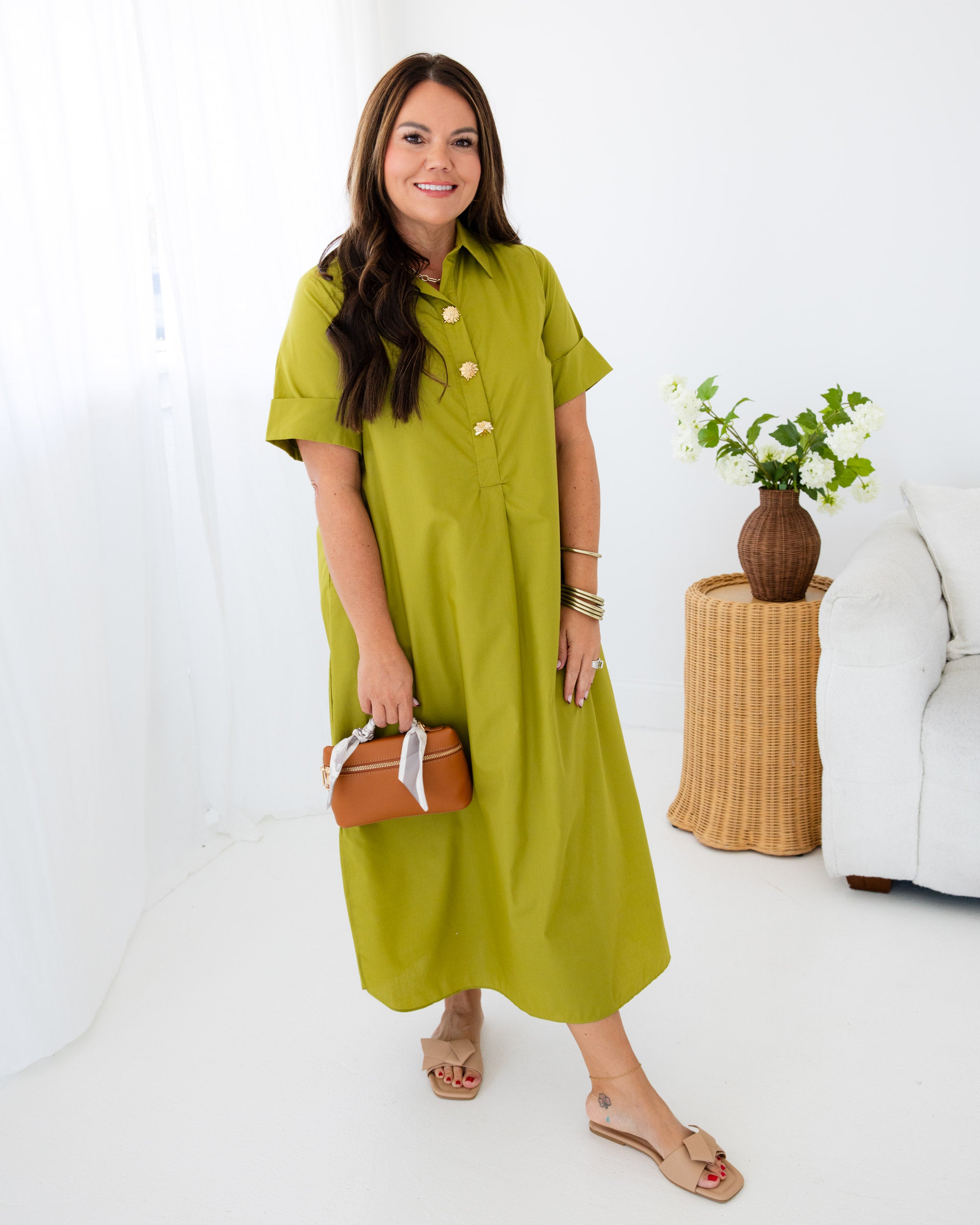 Day to Dinner Olive Midi Dress
