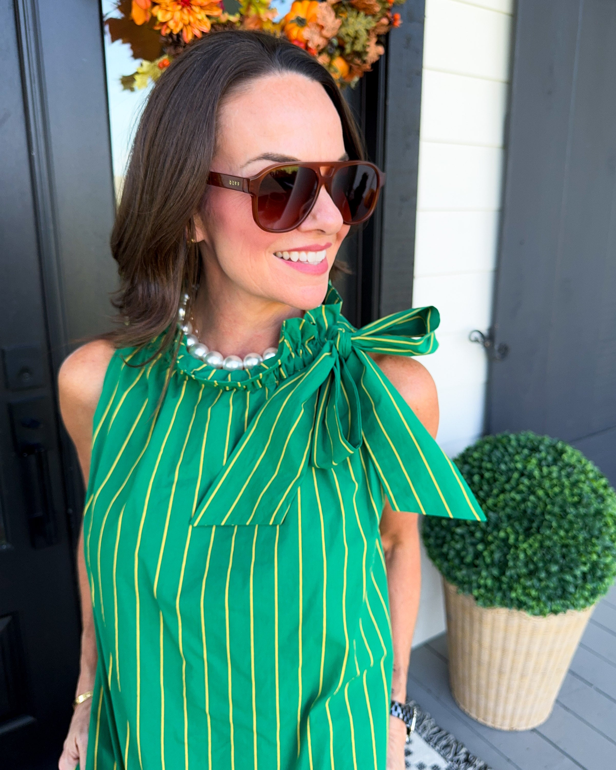 Chic Stripe Neck Tie Mini