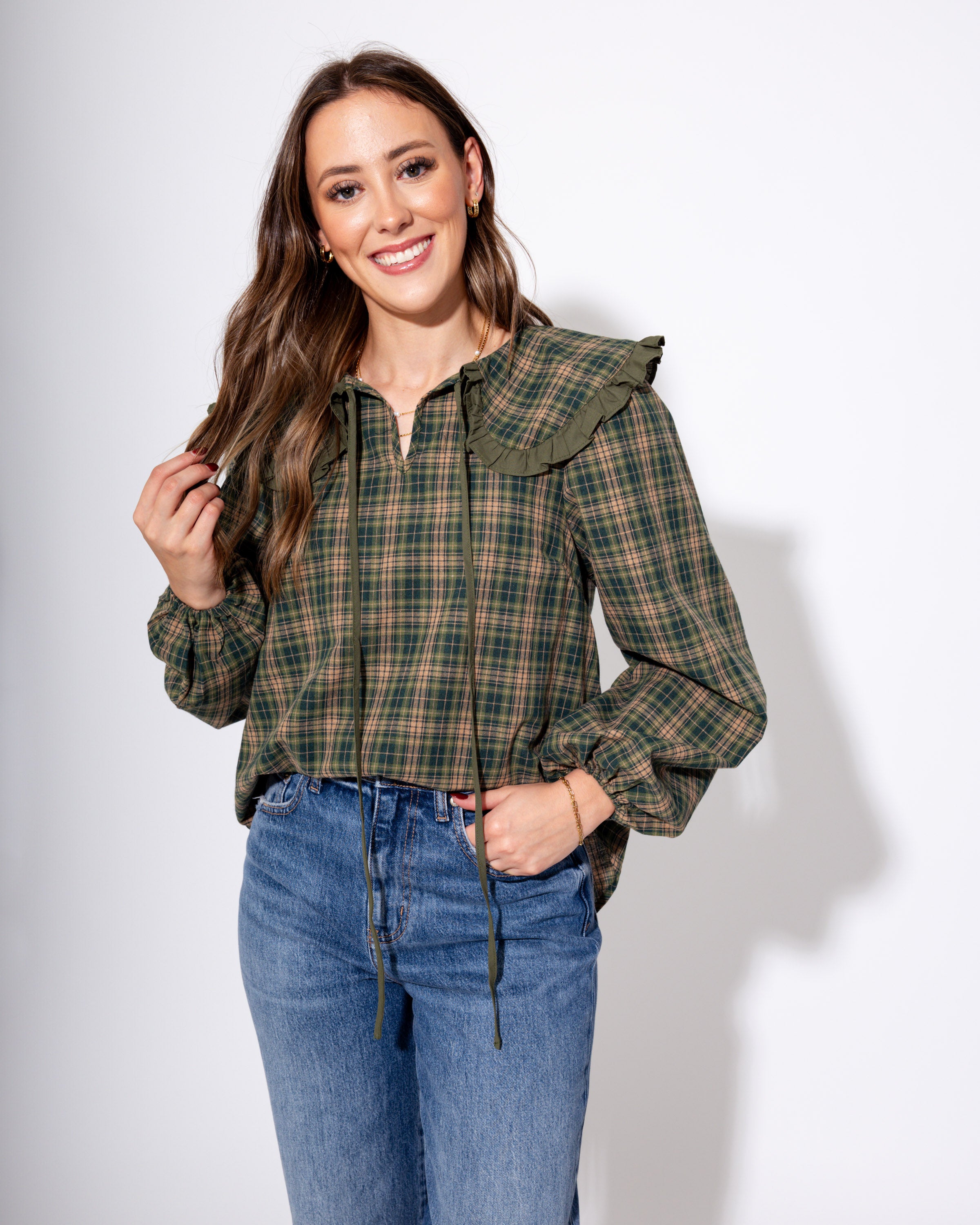 Sweet Plaid Ruffle Top