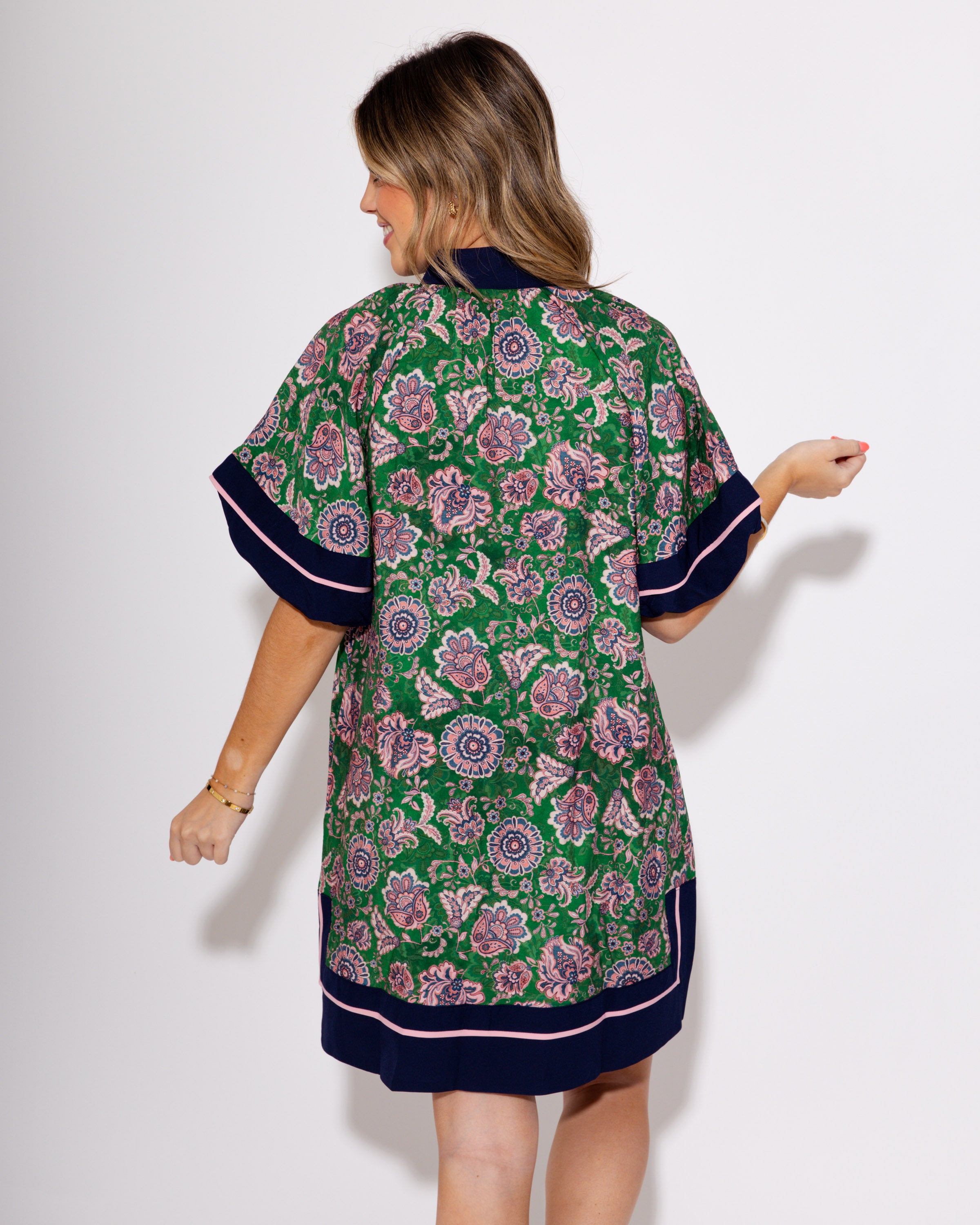 Paisley Petal High Neck Mini Dress