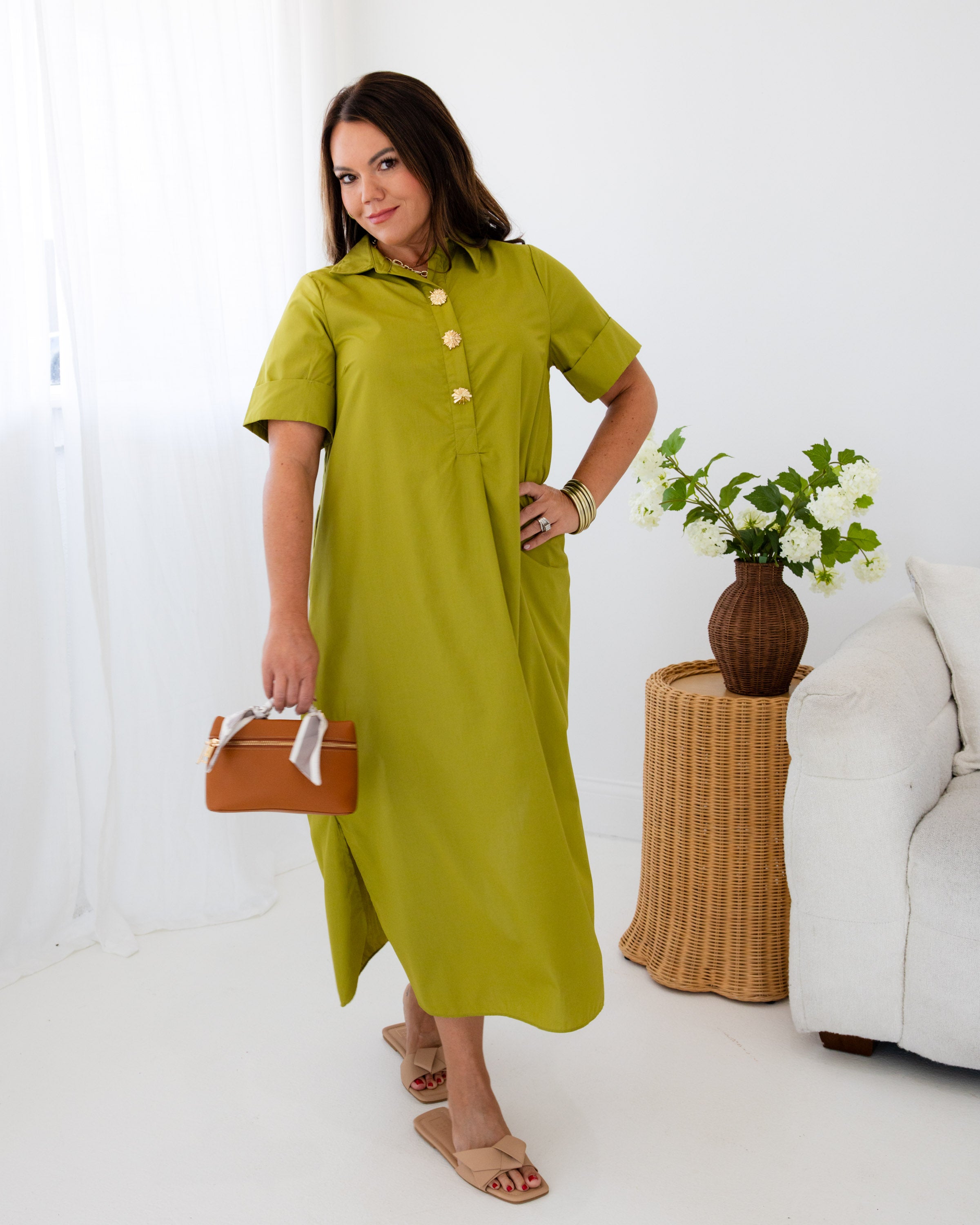 Day to Dinner Olive Midi Dress
