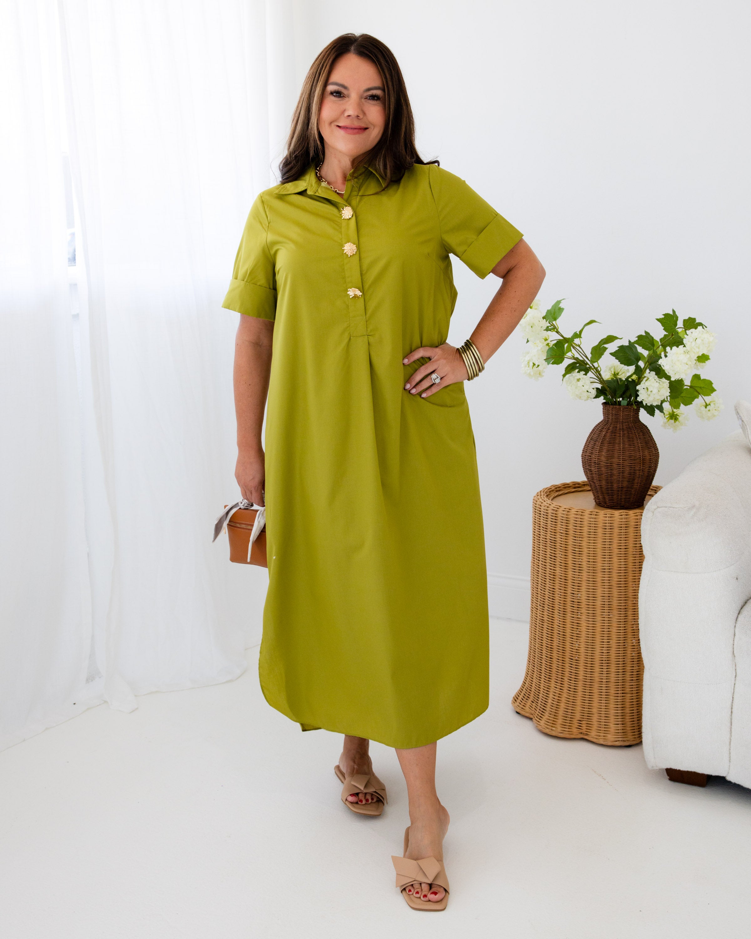 Day to Dinner Olive Midi Dress