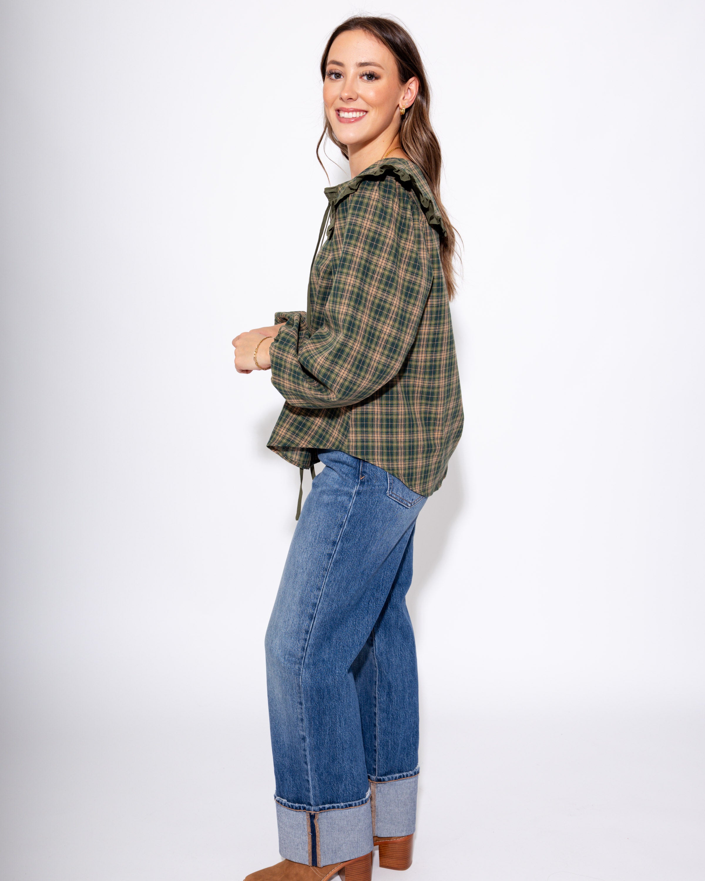 Sweet Plaid Ruffle Top