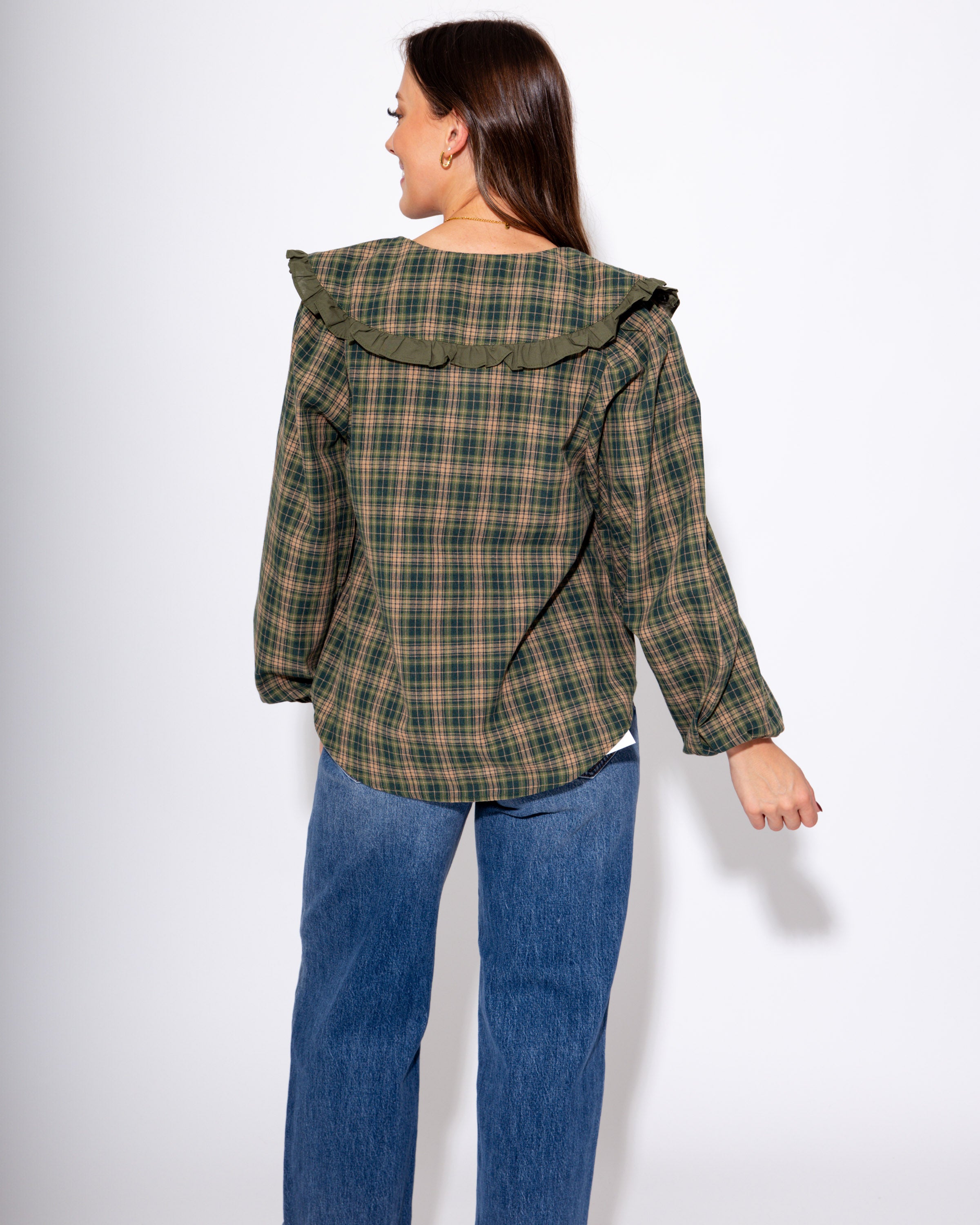 Sweet Plaid Ruffle Top