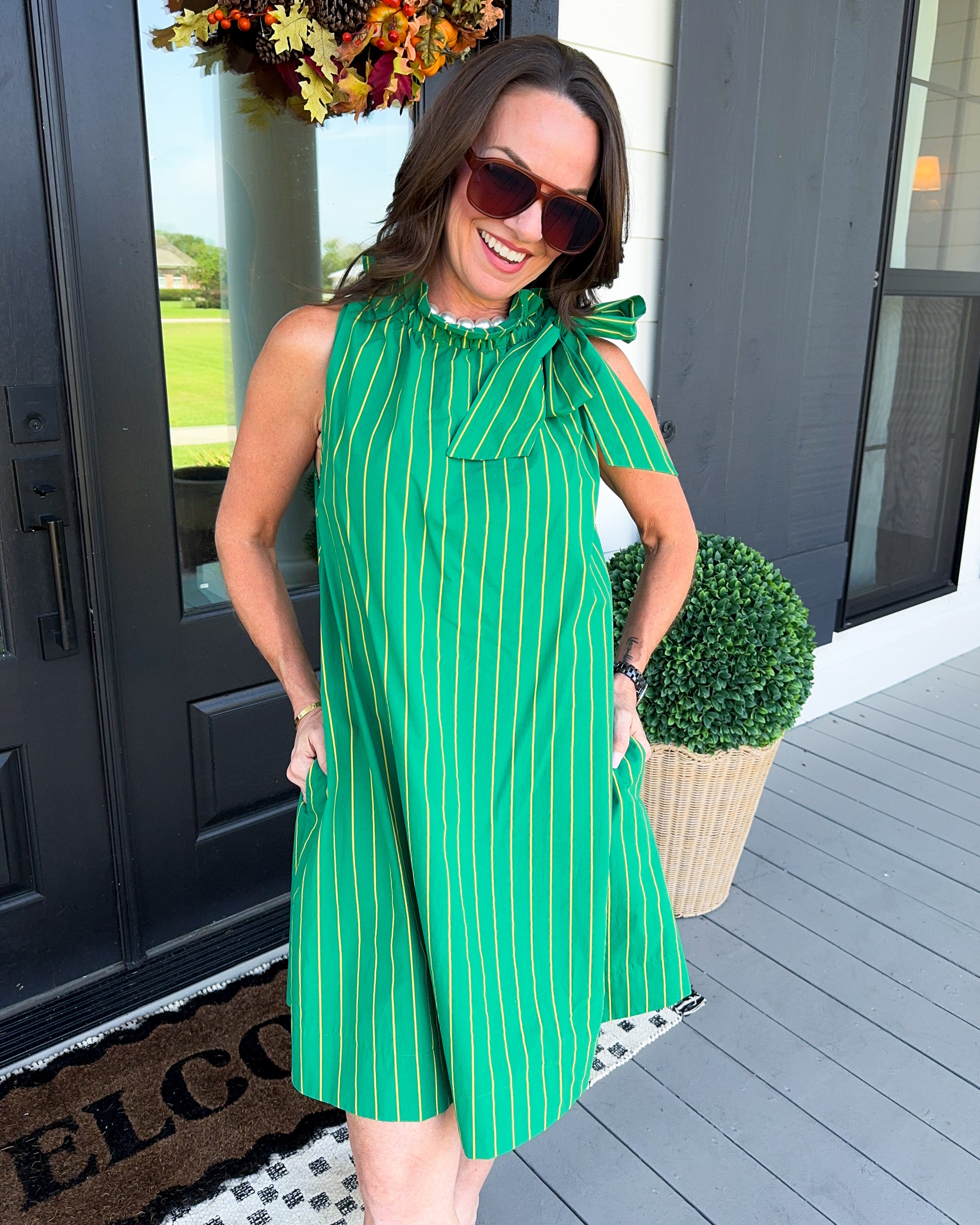 Chic Stripe Neck Tie Mini