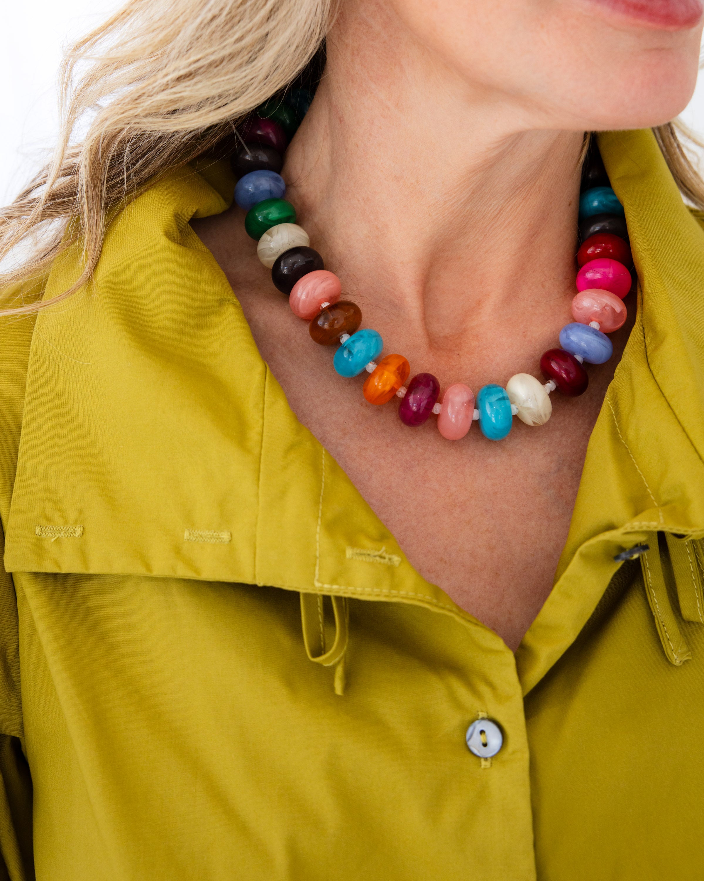 Circle Bauble Ball Necklace - Multi