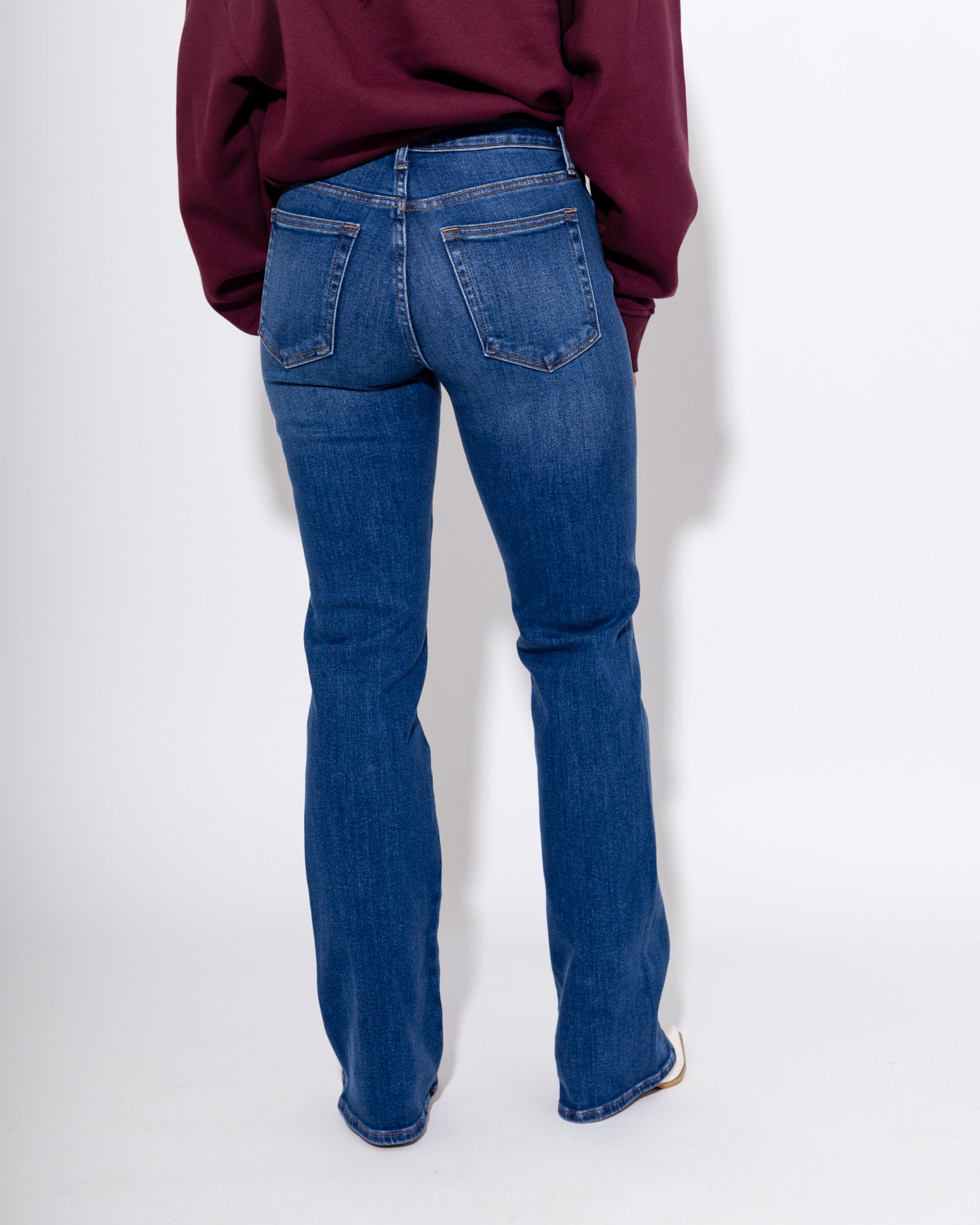 Dark Denim Seamed Bootcut Jeans