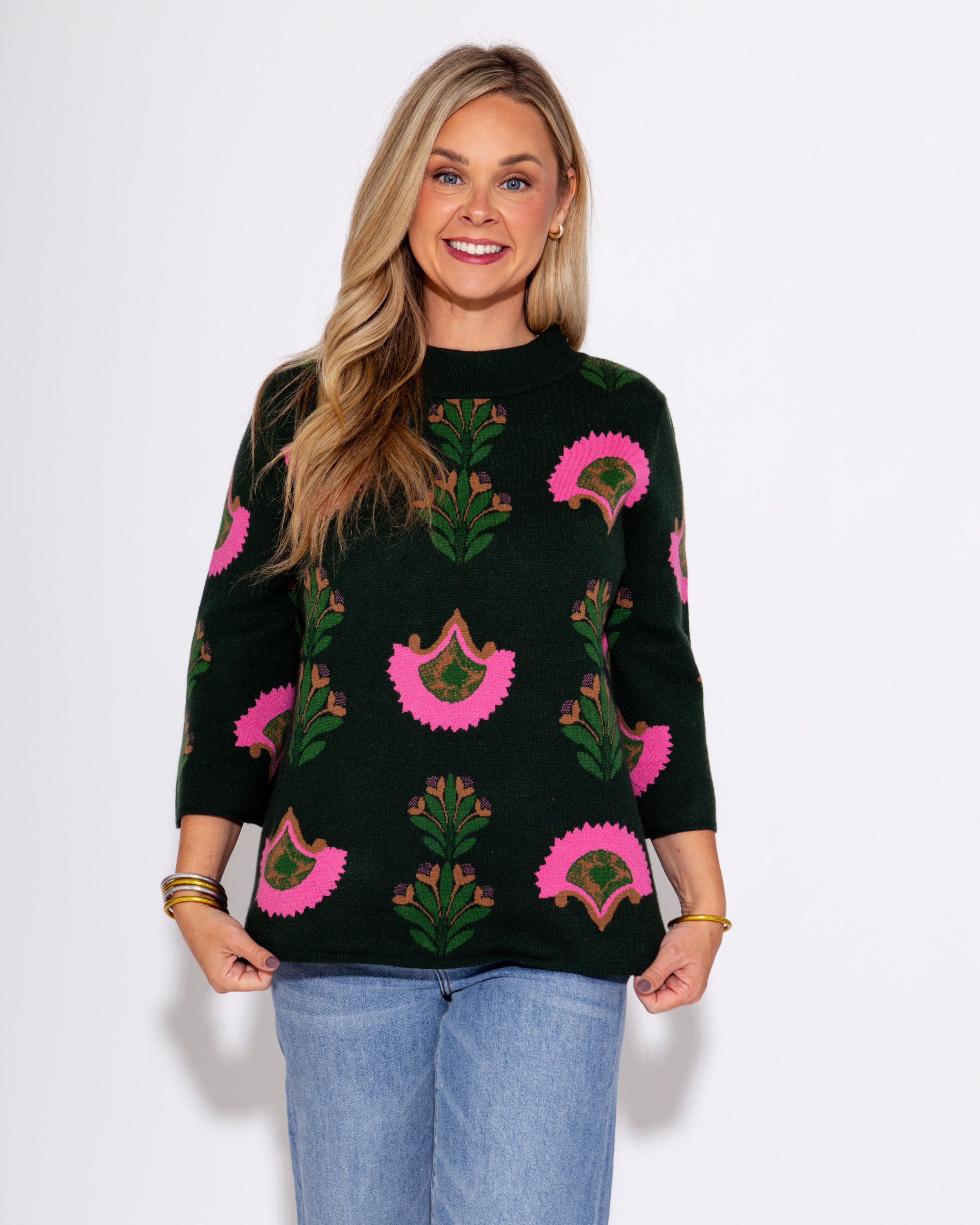 Garden Bloom 3/4 Sweater Top