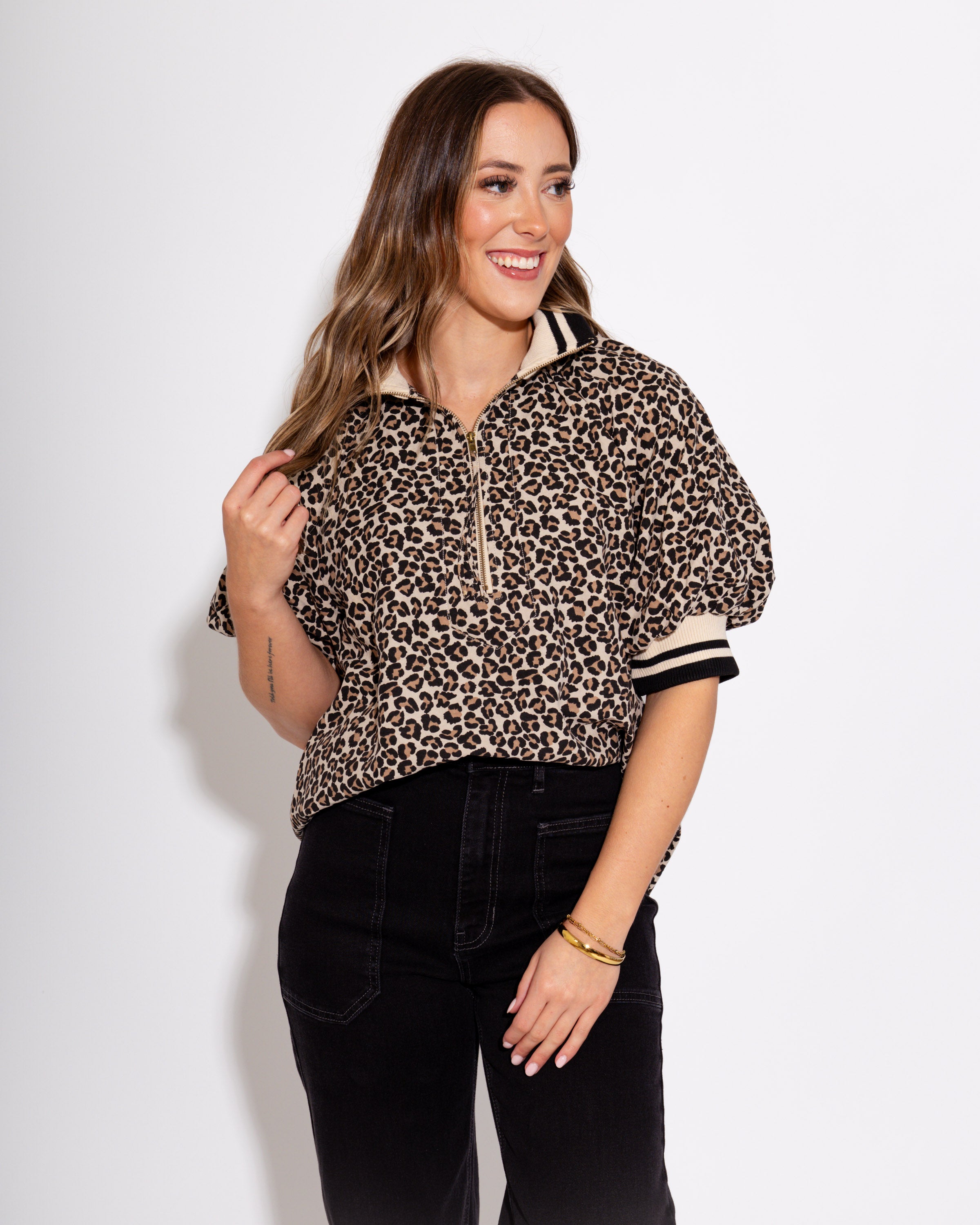 The Wild Stripe Puff and Zip Top