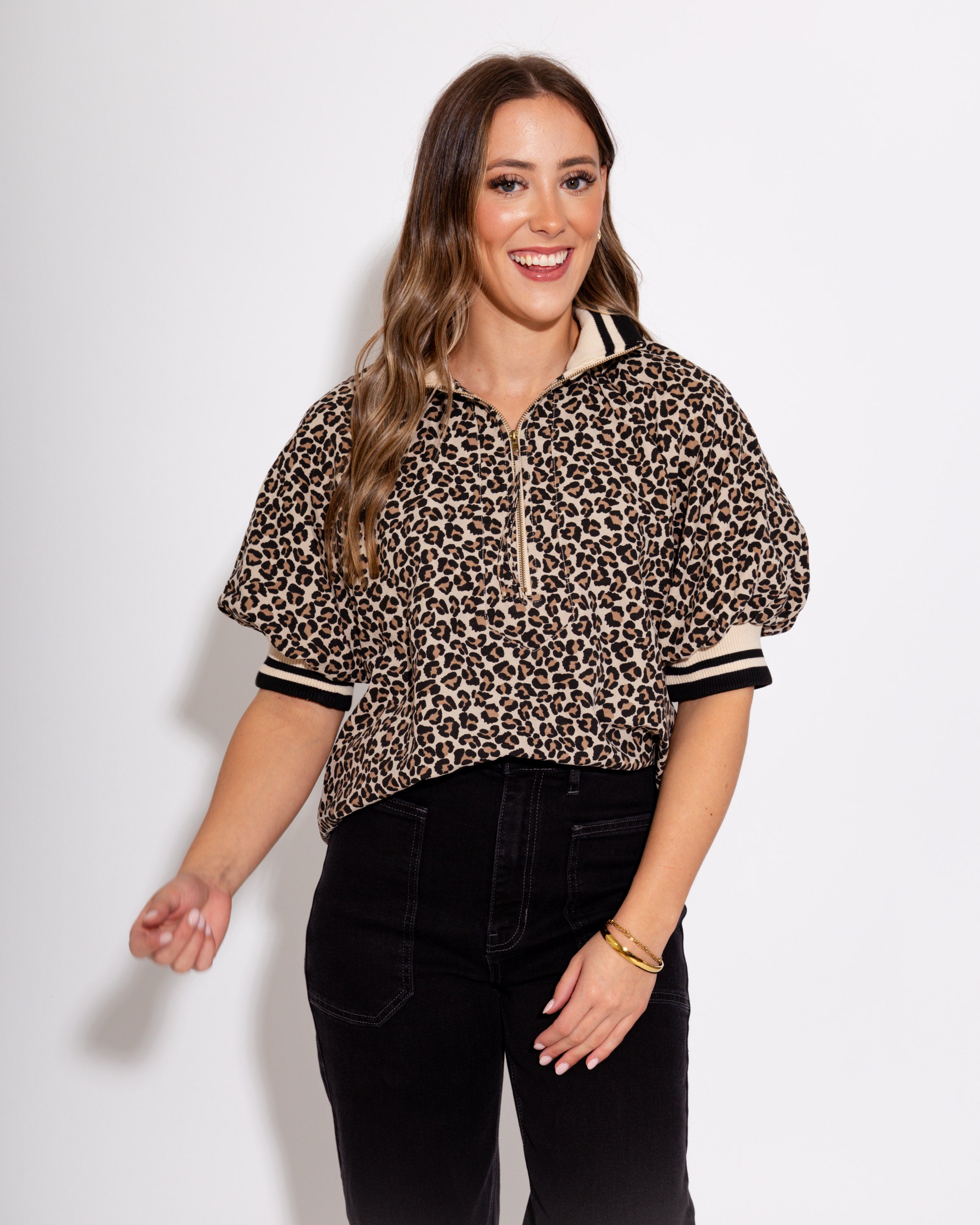 The Wild Stripe Puff and Zip Top