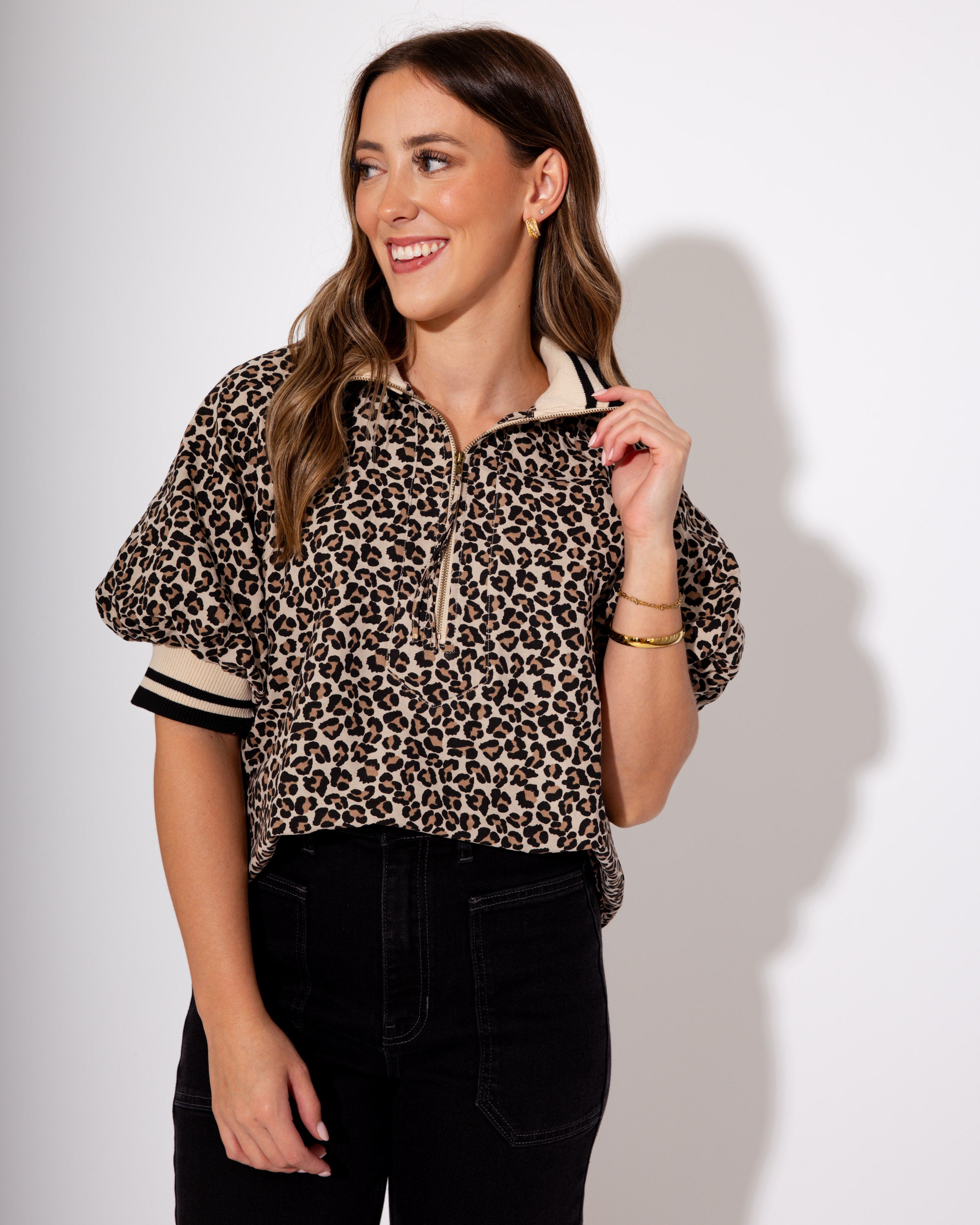 The Wild Stripe Puff and Zip Top