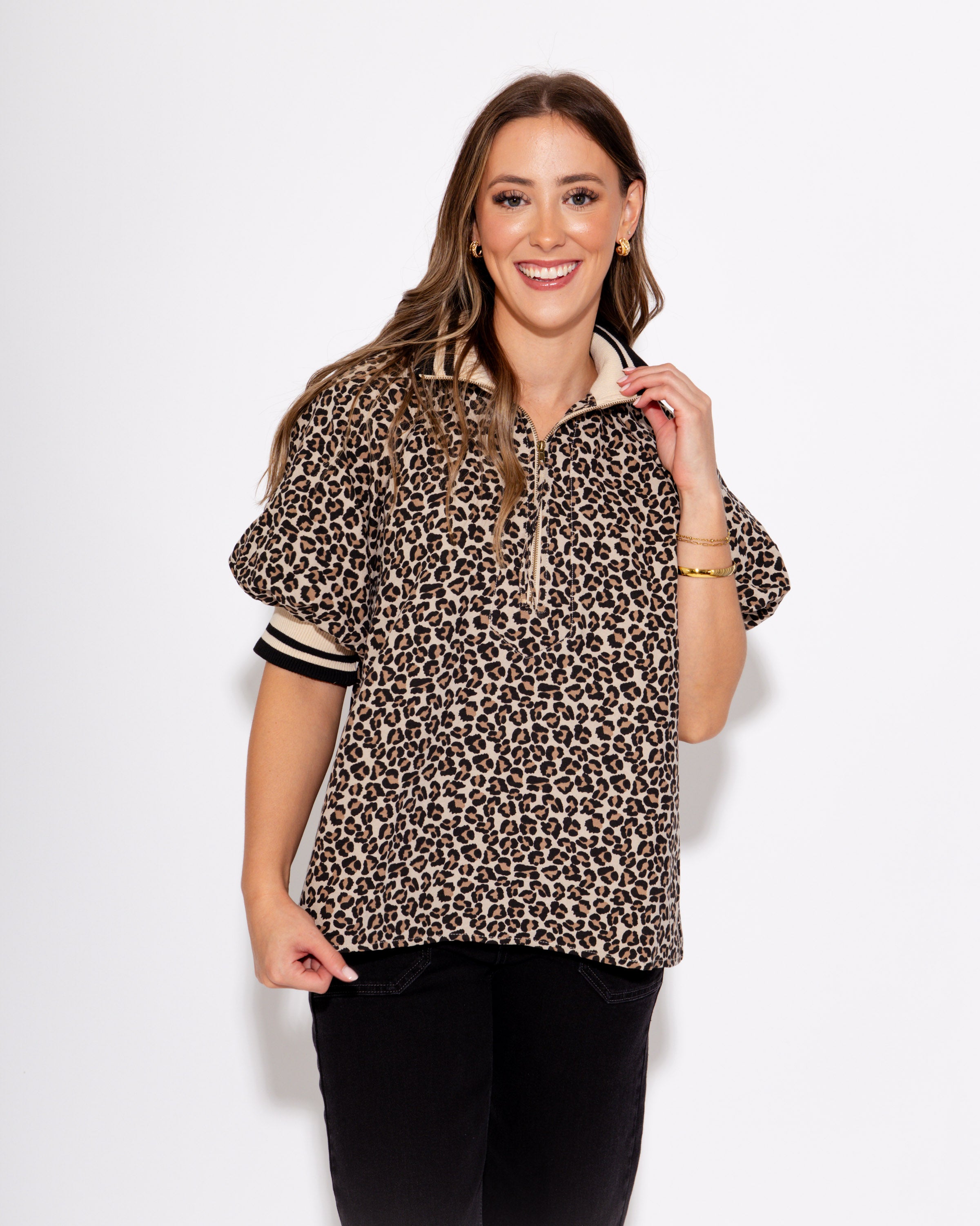 The Wild Stripe Puff and Zip Top