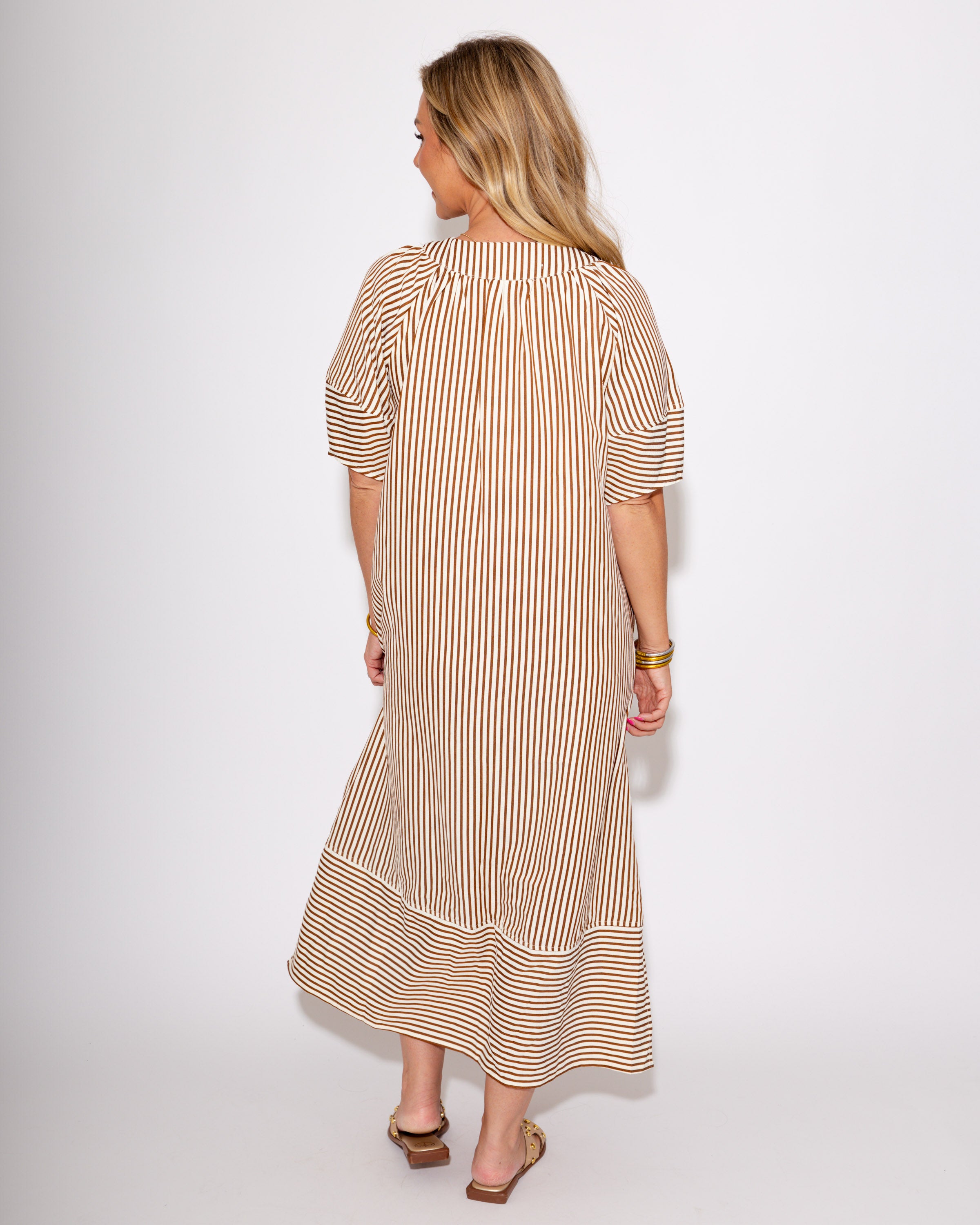 The Stripe & Slit Midi Dress