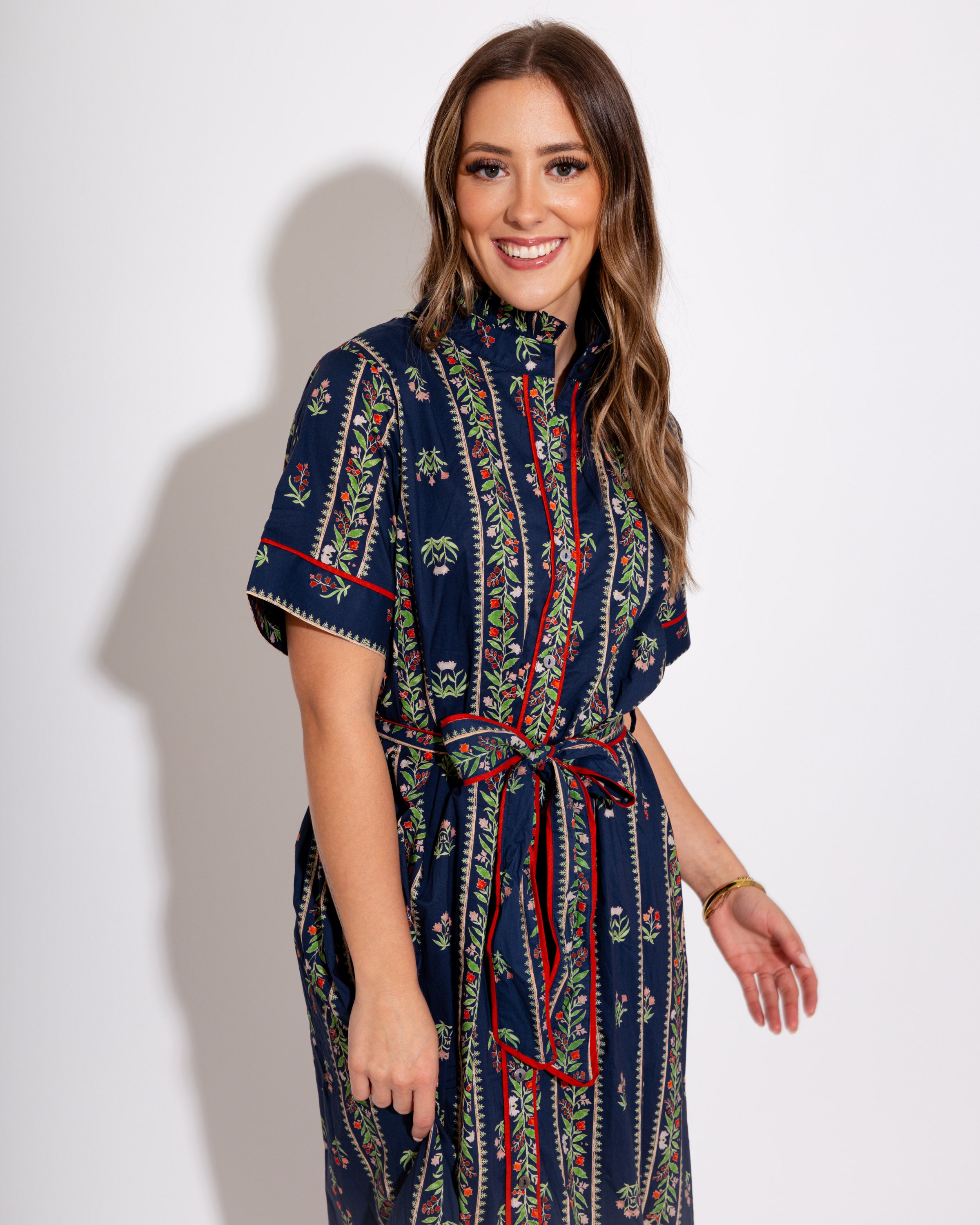 The Navy Border Bloom Midi