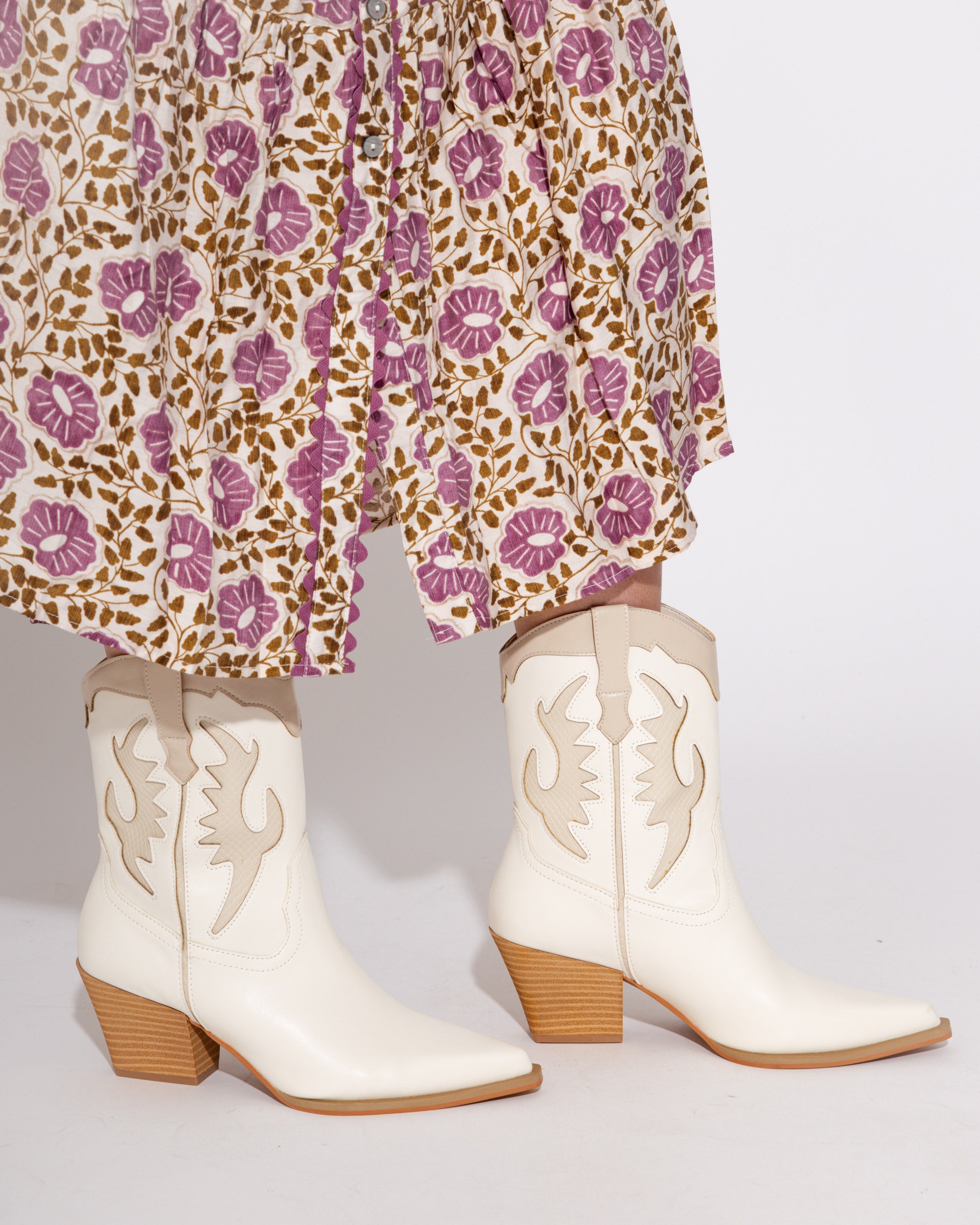The Houston White Layered Western Boot