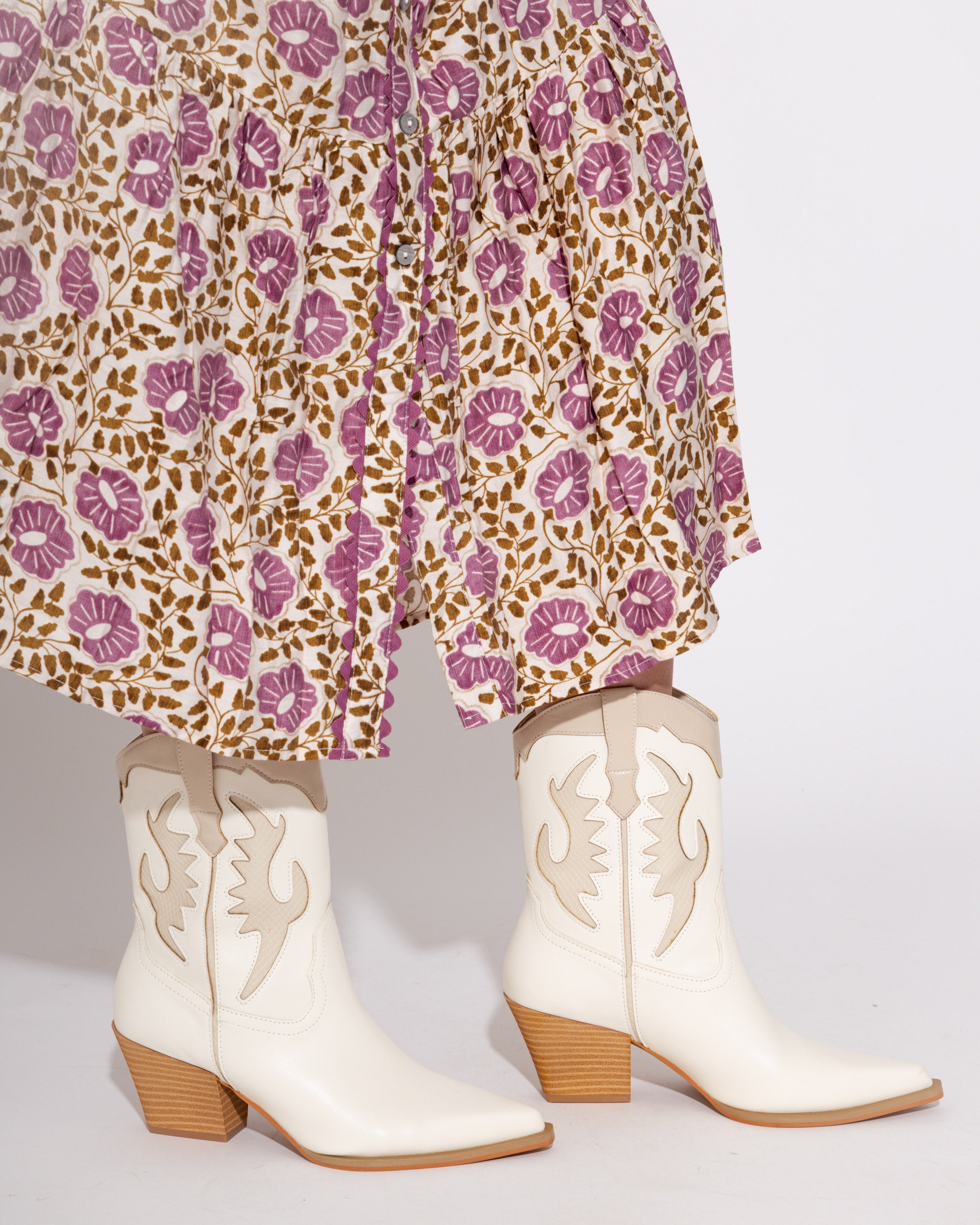 The Houston White Layered Western Boot