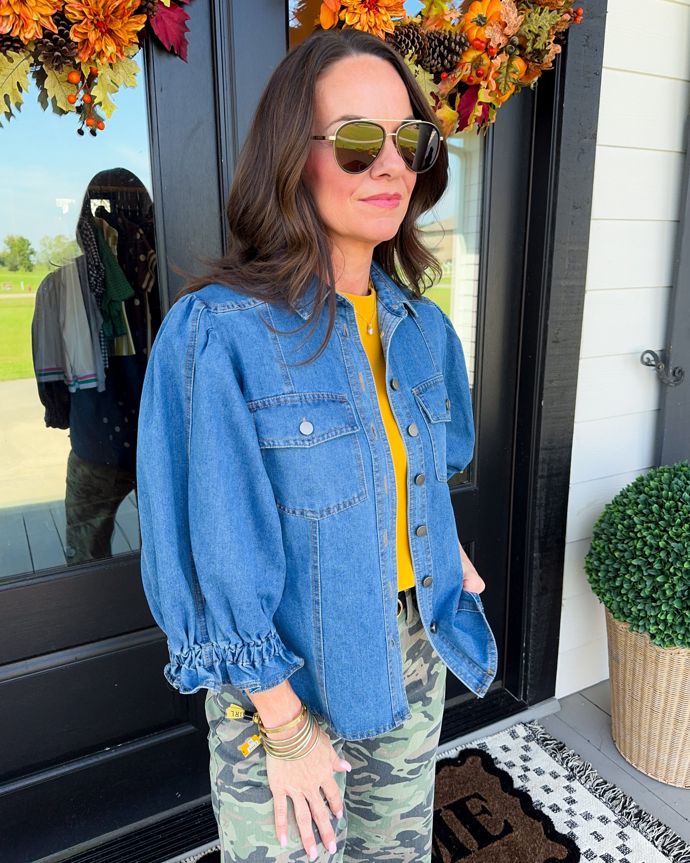 Half Sleeve Denim Jacket