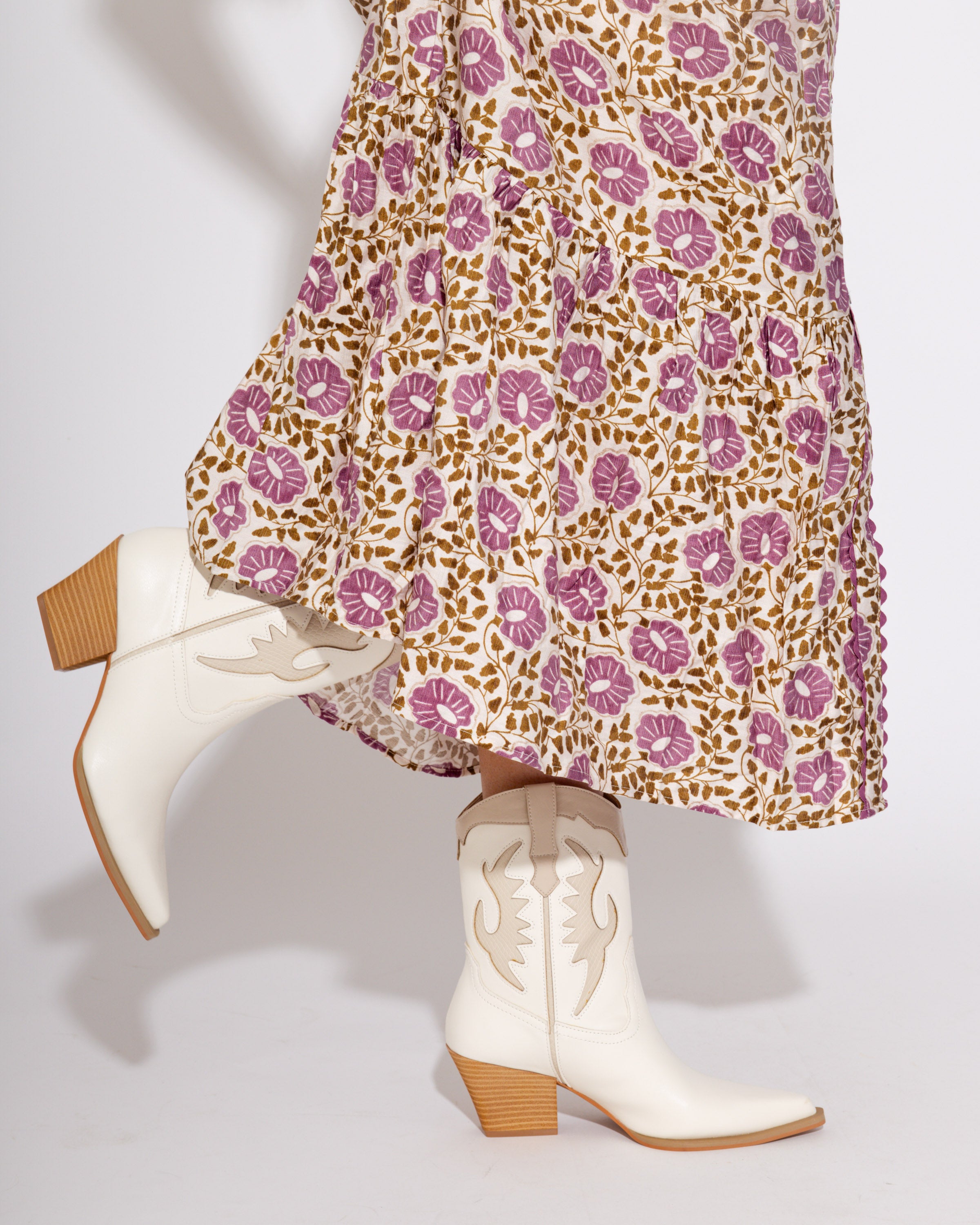 The Houston White Layered Western Boot