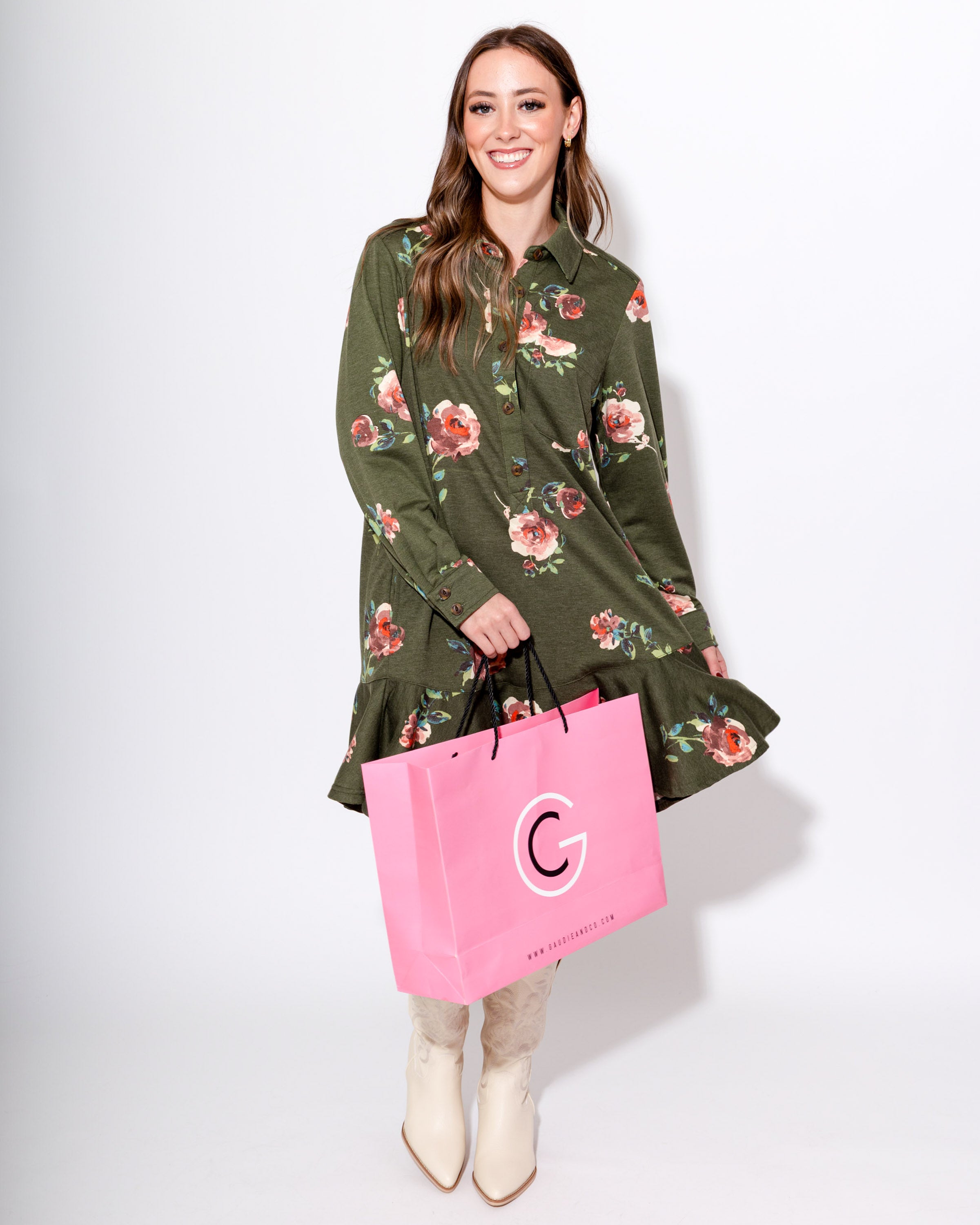 Ivy Jane | Floral Knit Shirt Dress