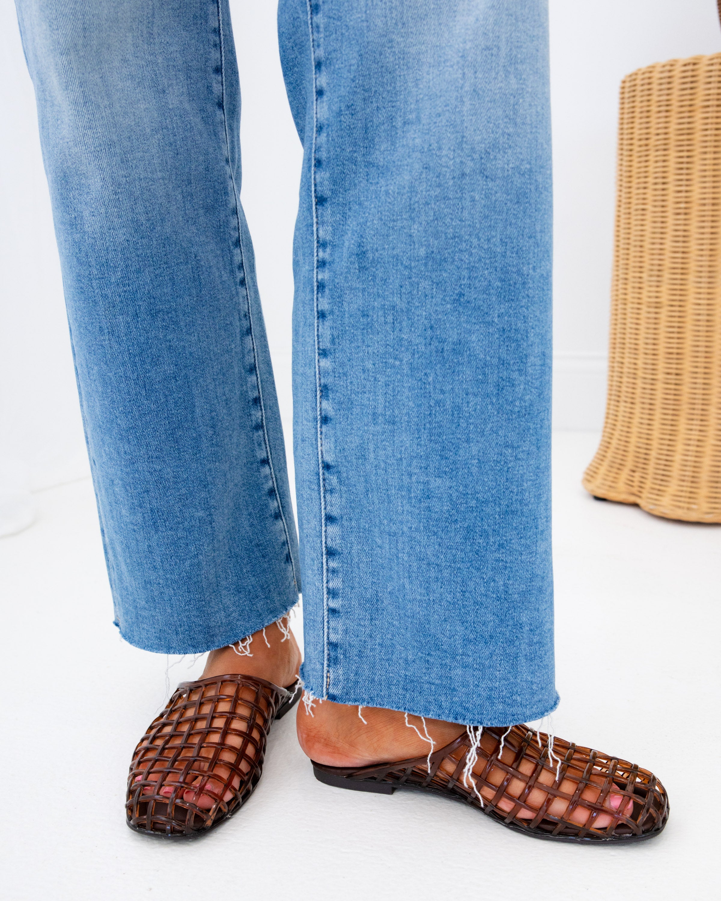 Jelly Slip On Flats in Brown