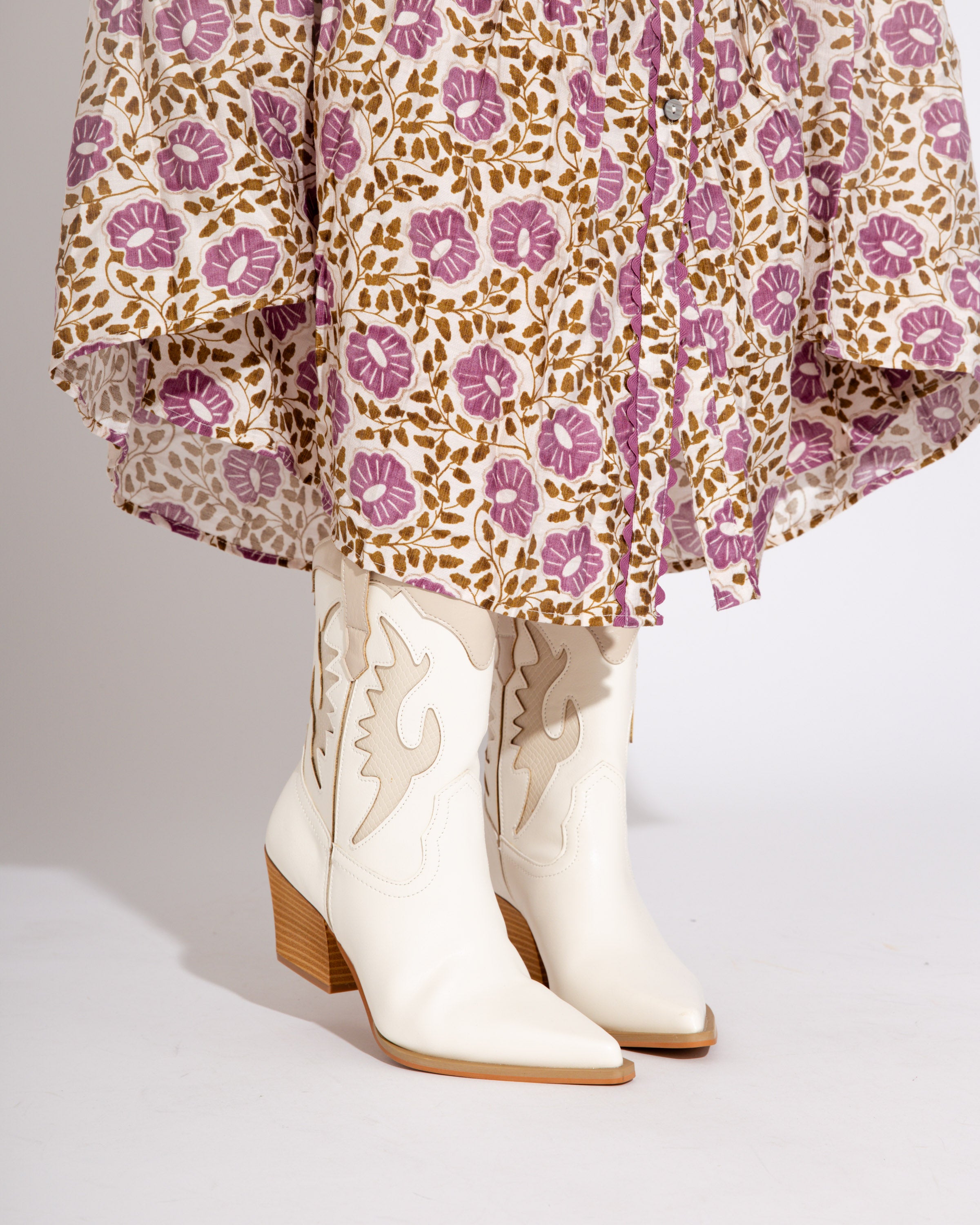 The Houston White Layered Western Boot