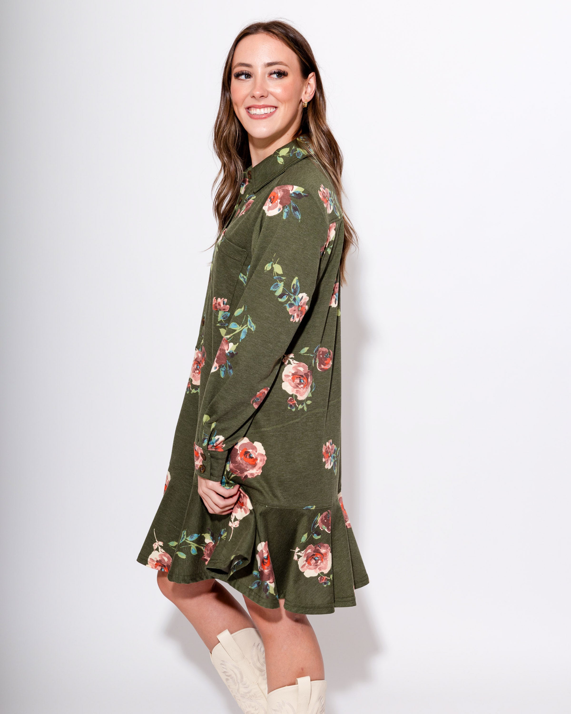 Ivy Jane | Floral Knit Shirt Dress