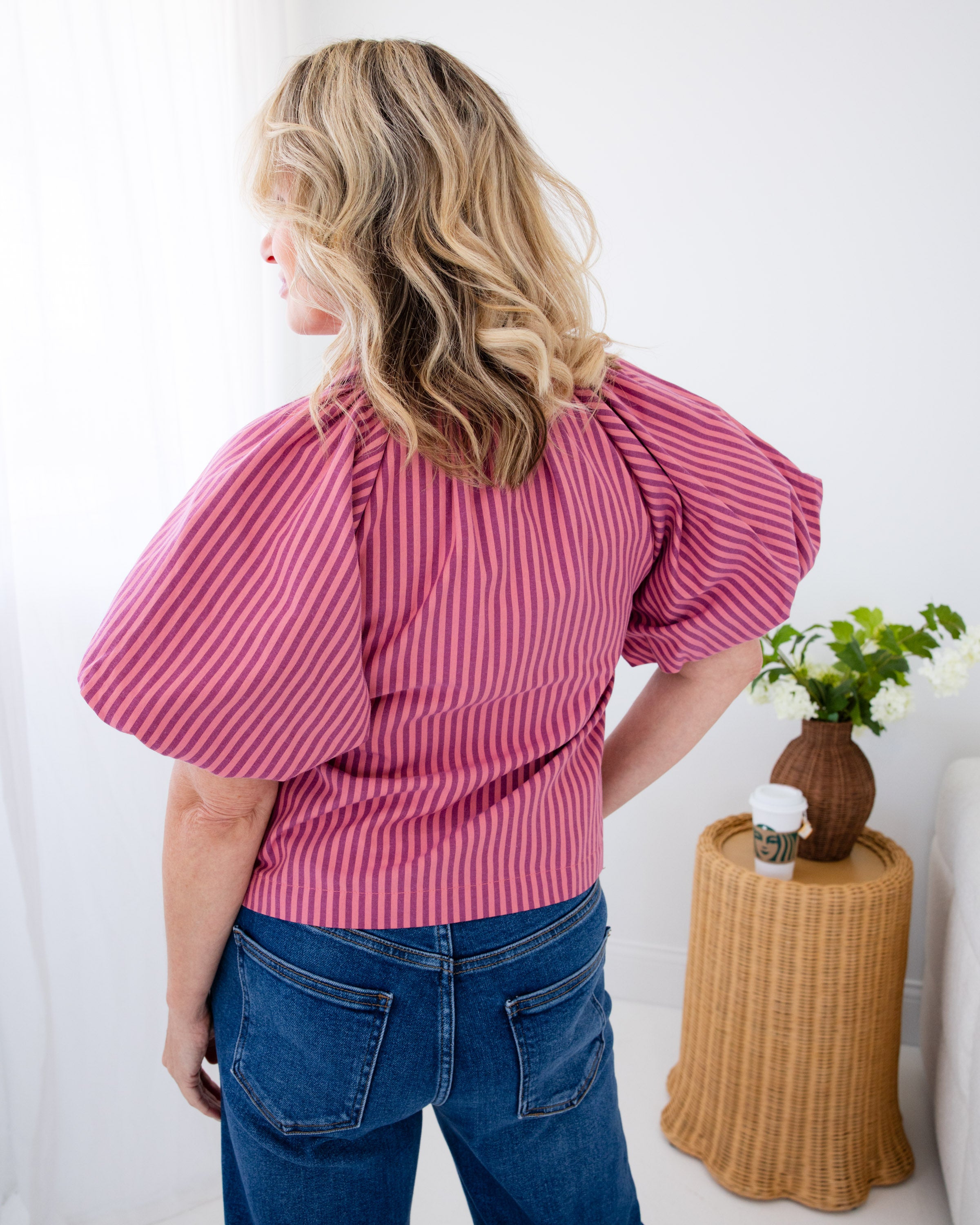 Classic Charm Stripe Top in Marsala