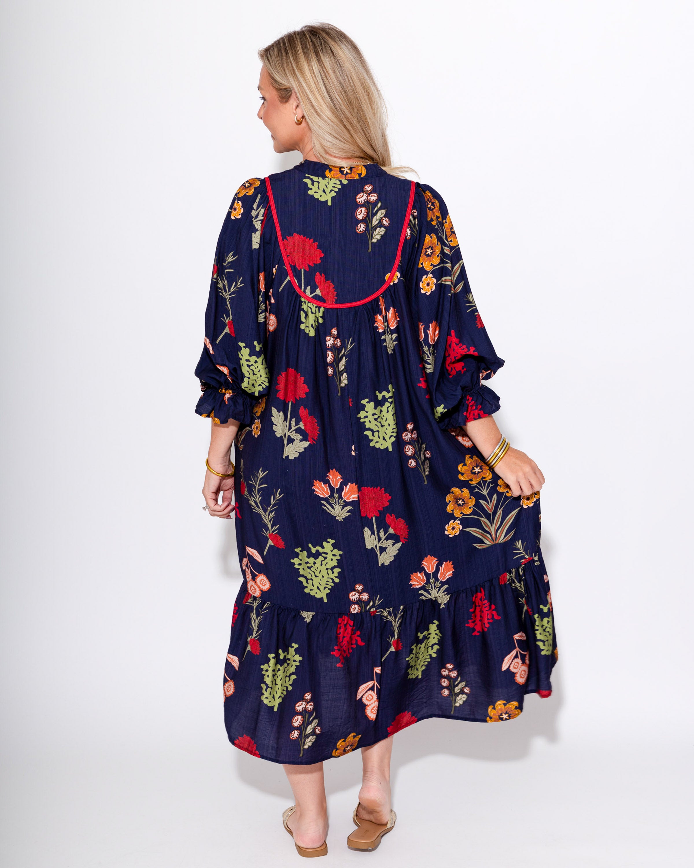 Relaxed Navy Tiered Dress