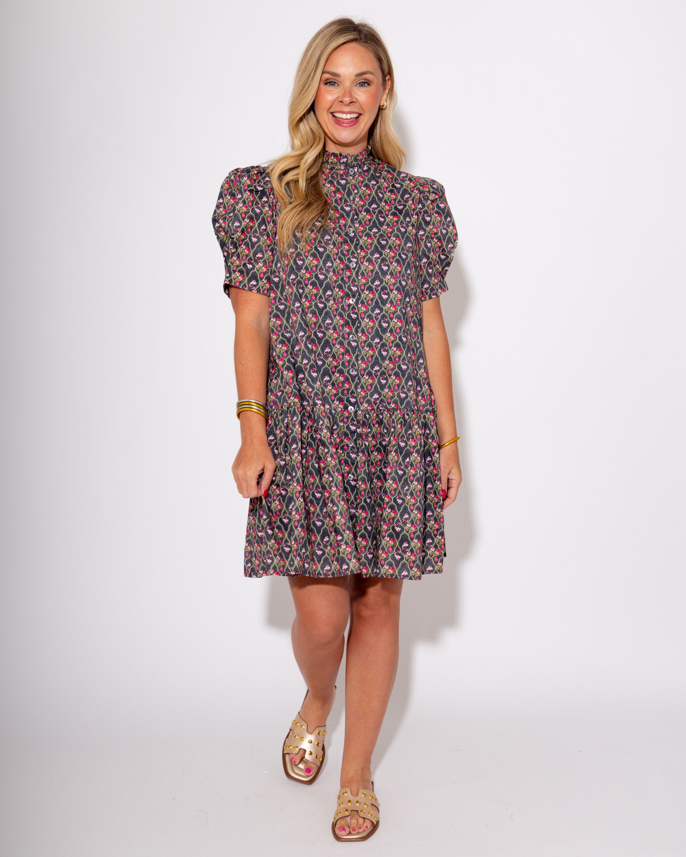 Midnight Bloom Mini Dress