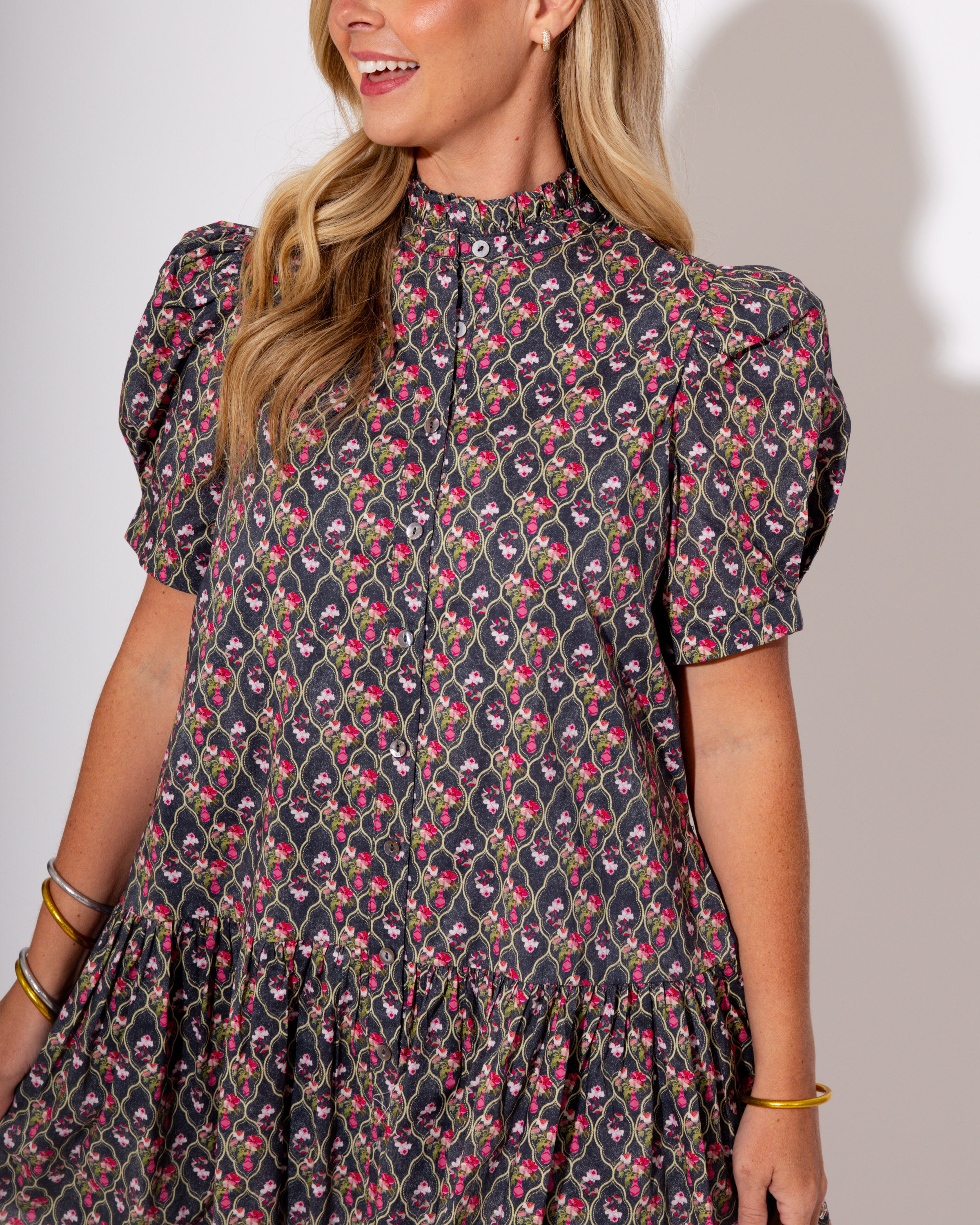 Midnight Bloom Mini Dress