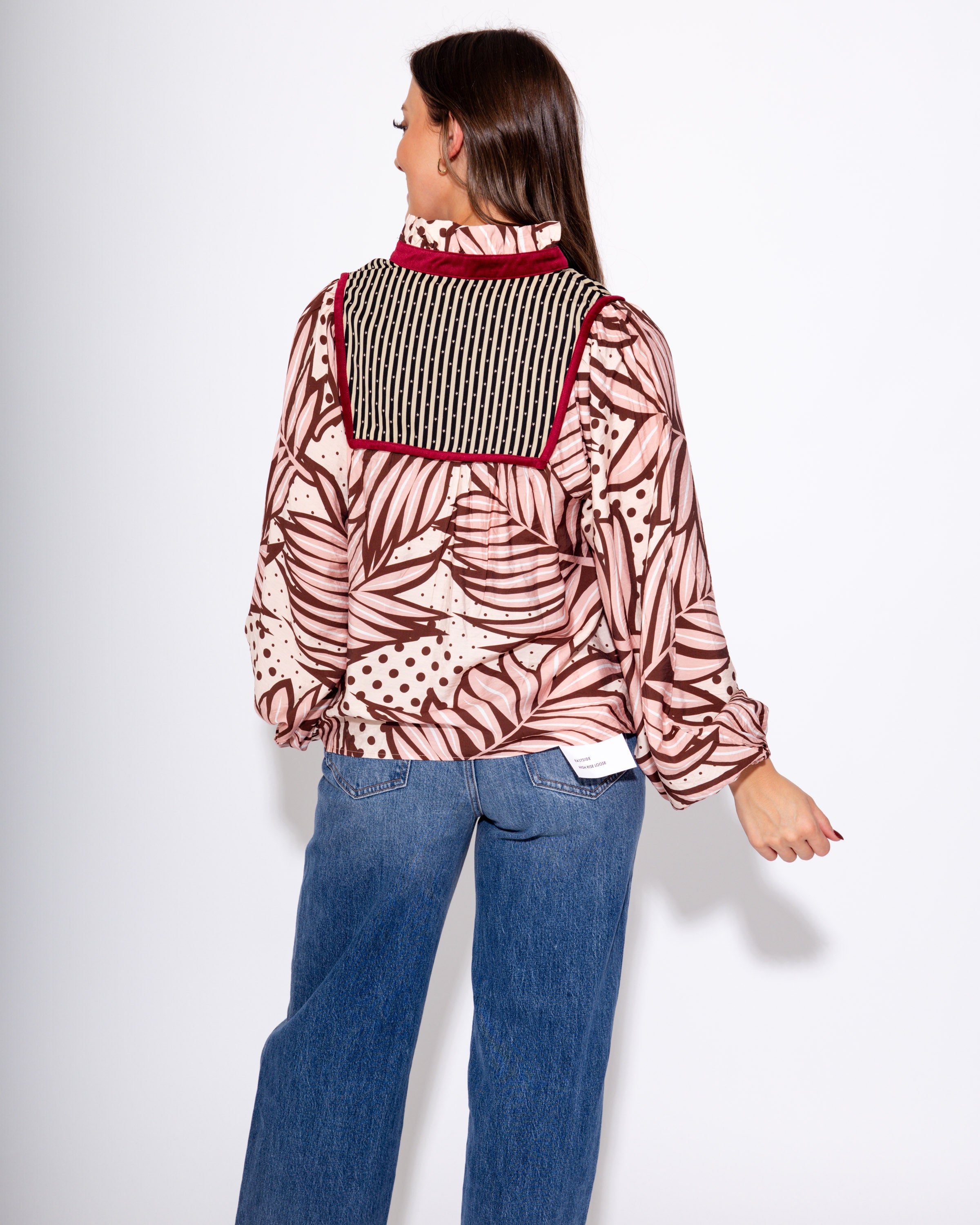 Burgundy Bloom Mix Top