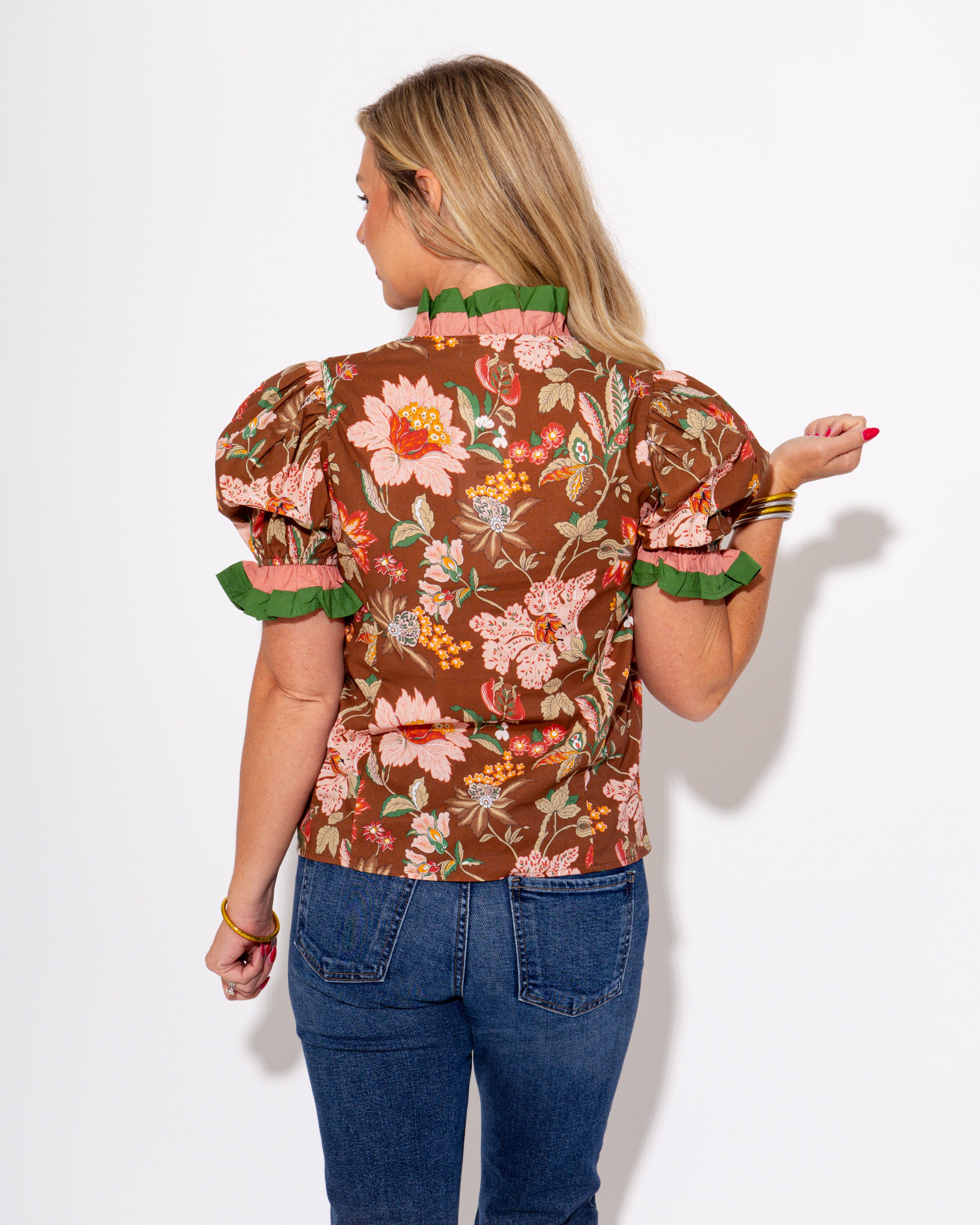 Puff & Petal Contrast Band Top