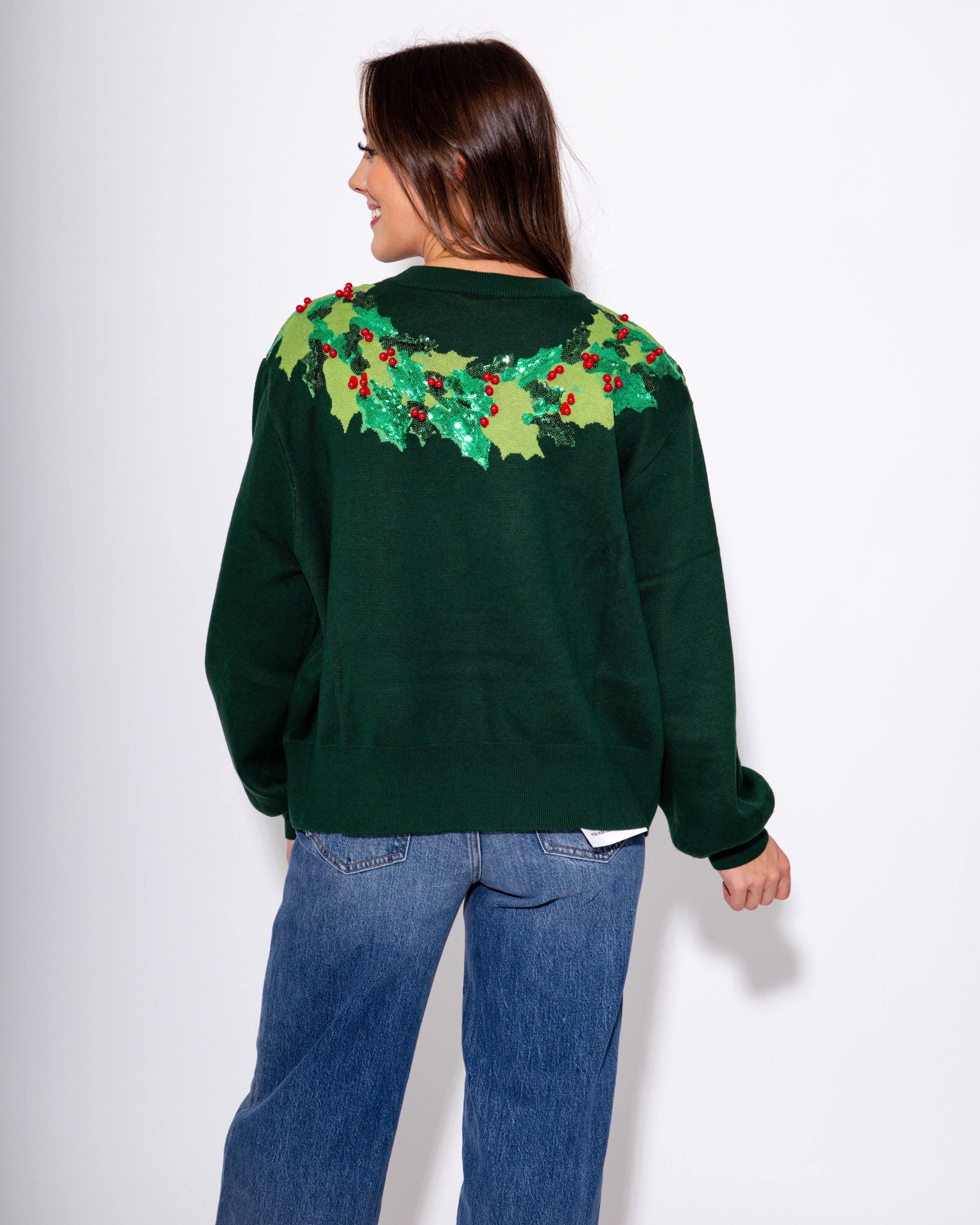 Green & Red Wreath Around Neck Sweater