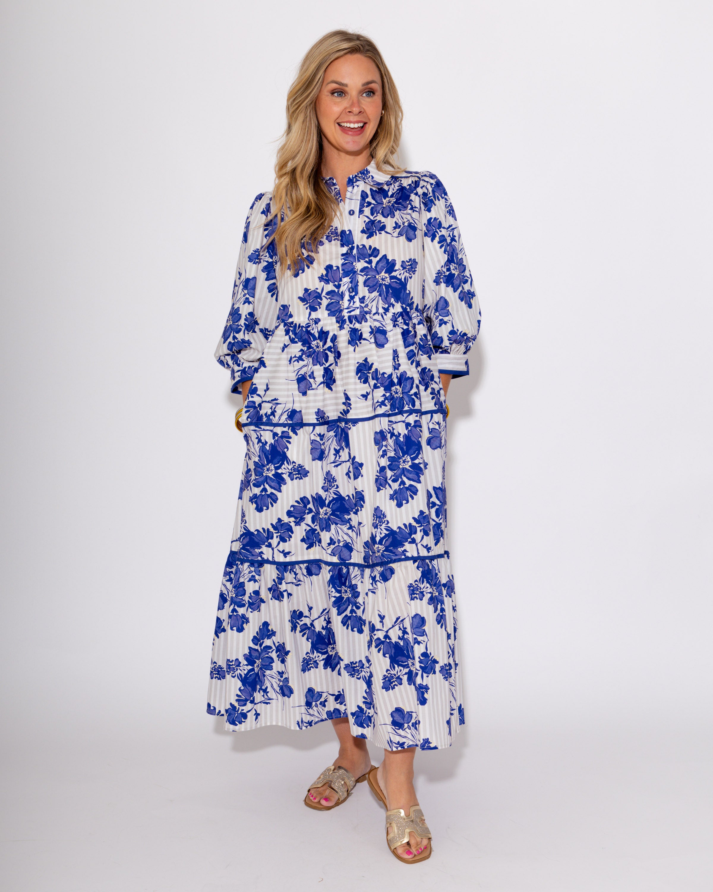 Blossoms & Bands Midi Dress