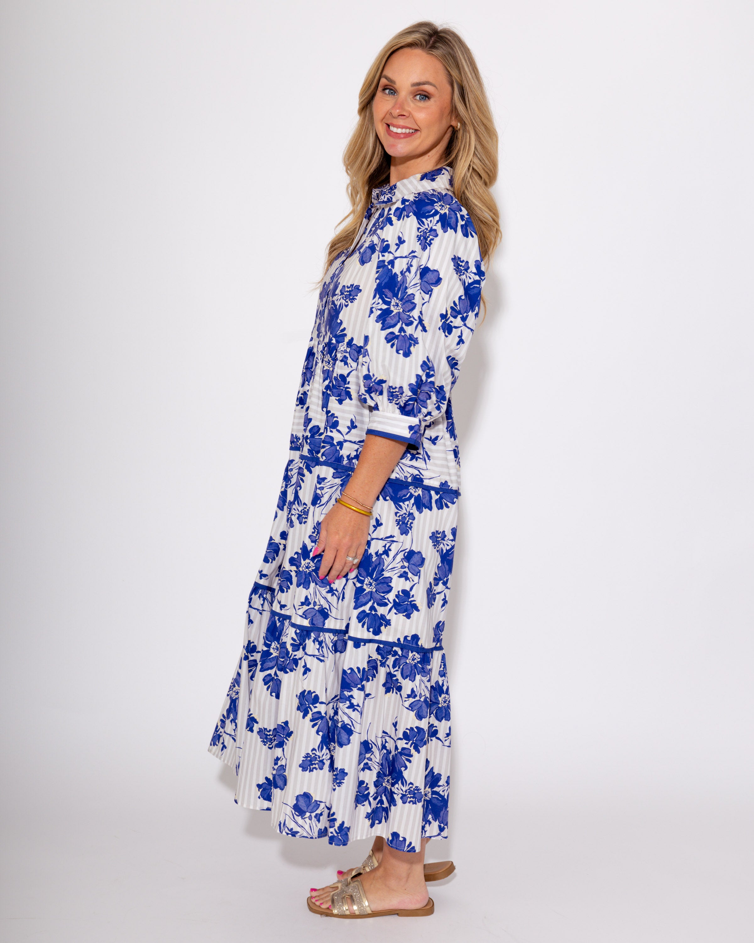 Blossoms & Bands Midi Dress