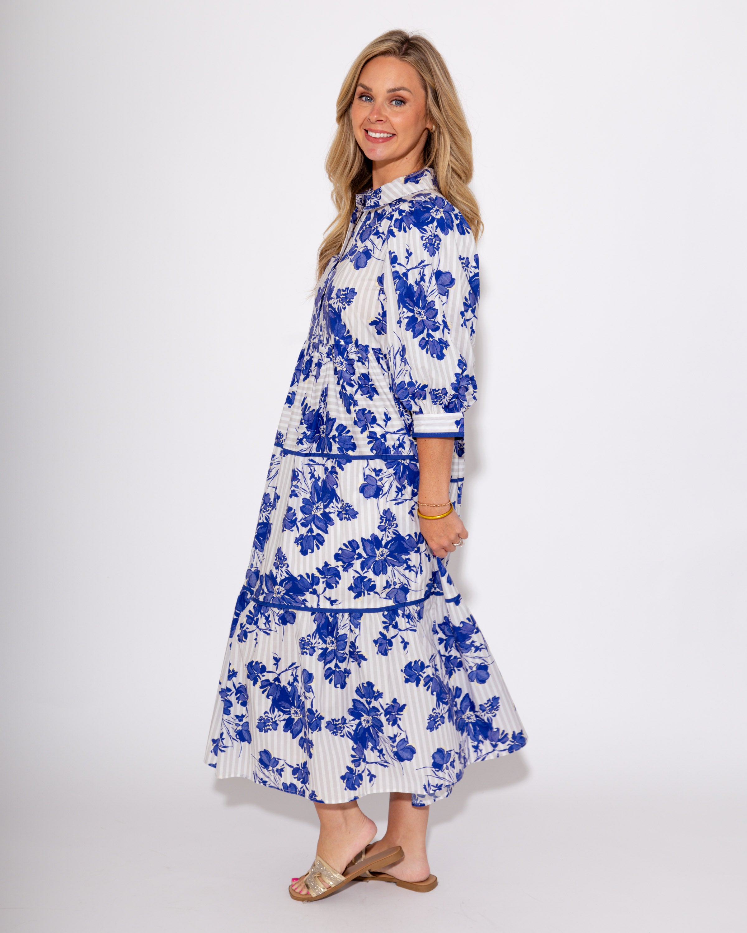 Blossoms & Bands Midi Dress