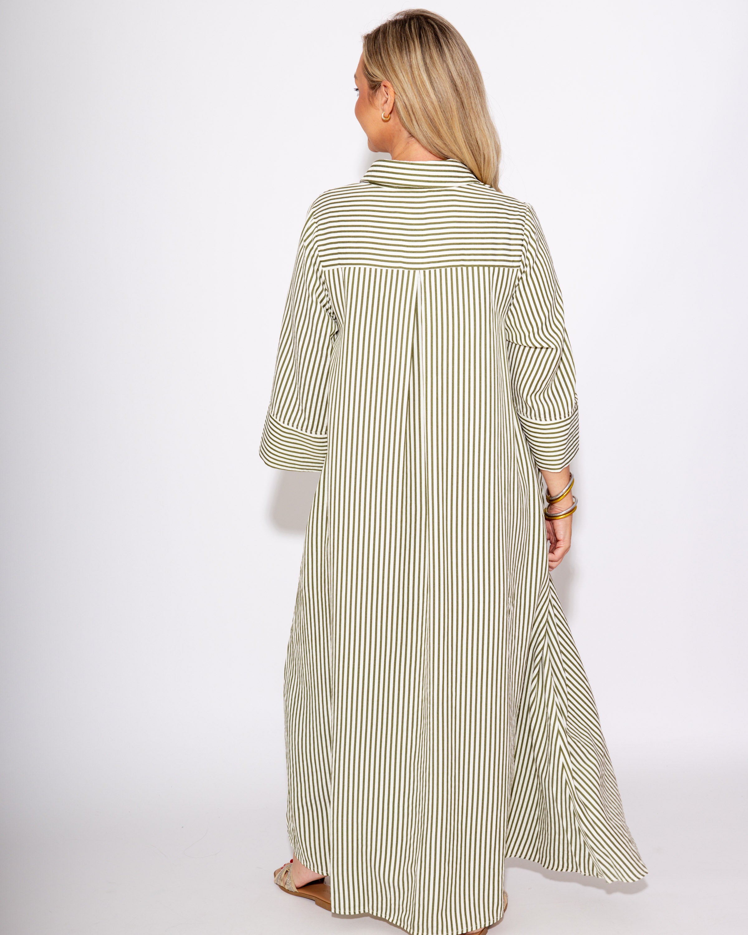 Olive Stripe Everyday Midi