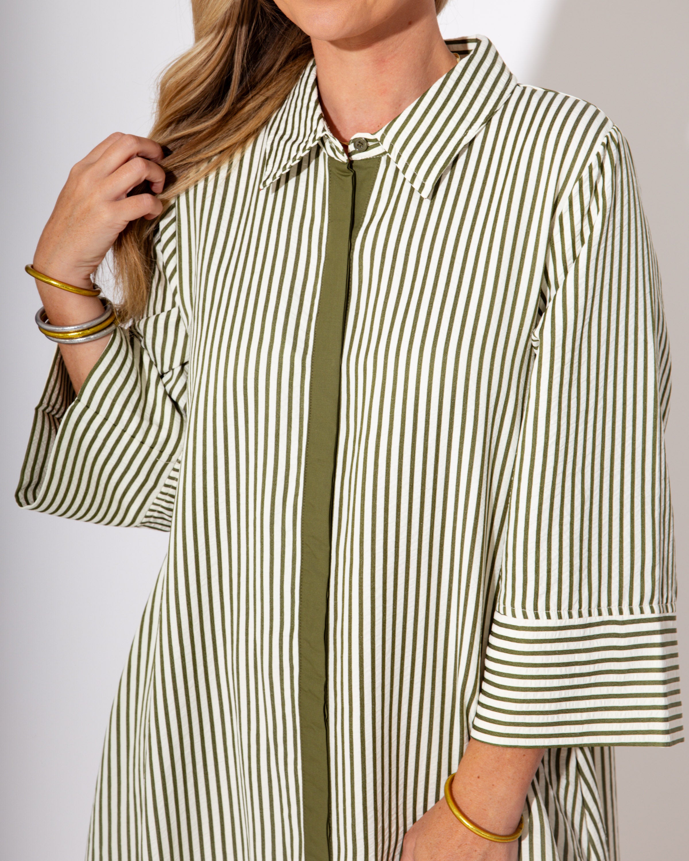 Olive Stripe Everyday Midi