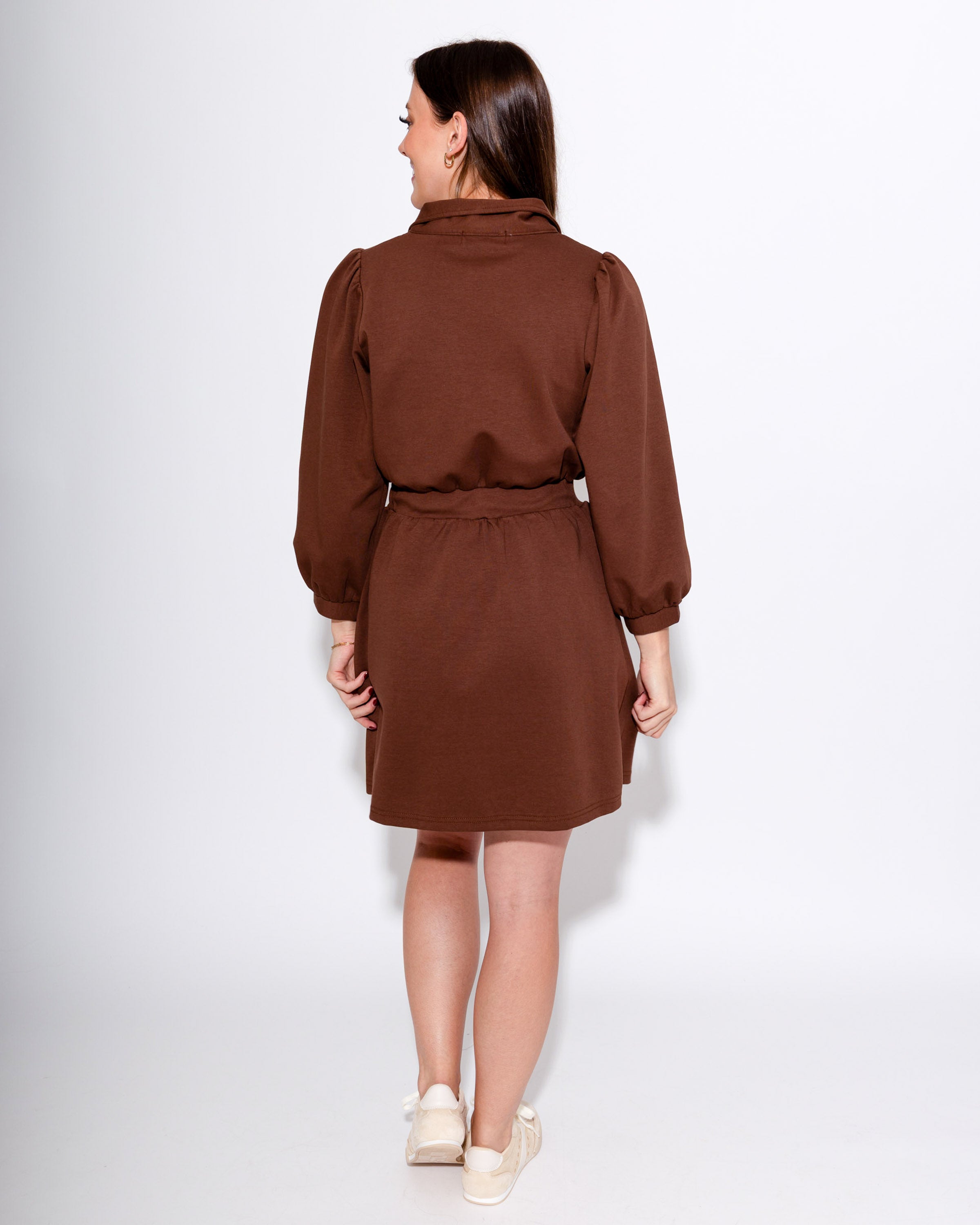Puff Sleeve Zip Dress